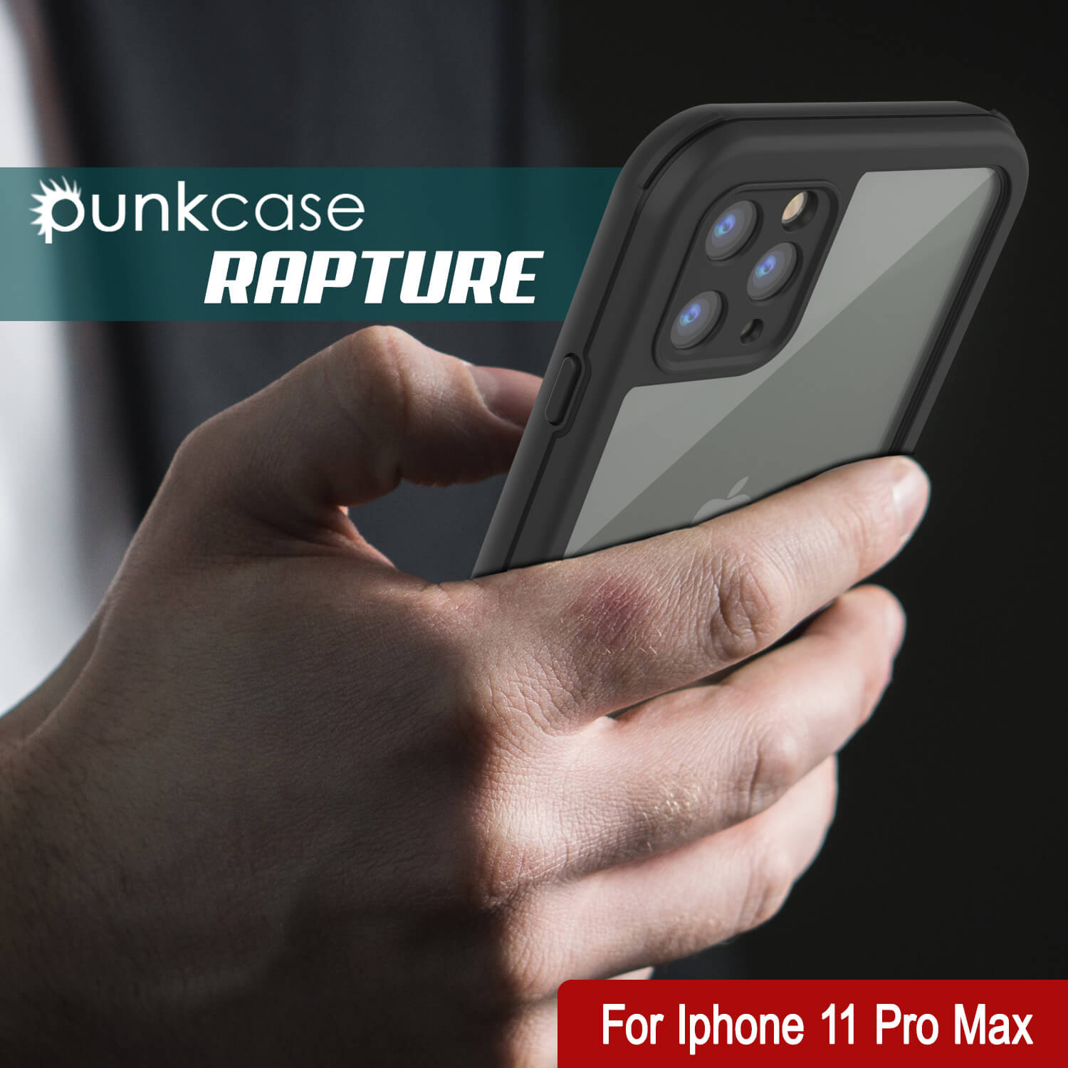 iPhone 11 Pro Max Waterproof IP68 Case, Punkcase [Black] [Rapture Series]  W/Built in Screen Protector