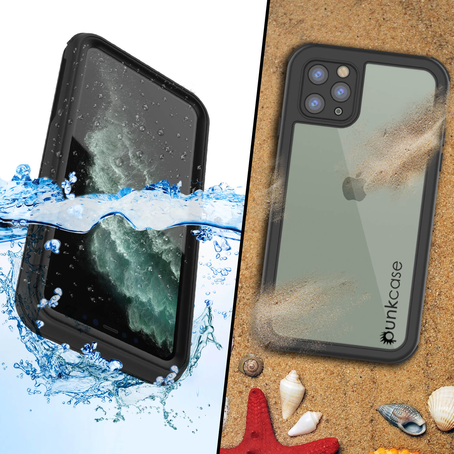 iPhone 11 Pro Max Waterproof IP68 Case, Punkcase [Black] [Rapture Series]  W/Built in Screen Protector