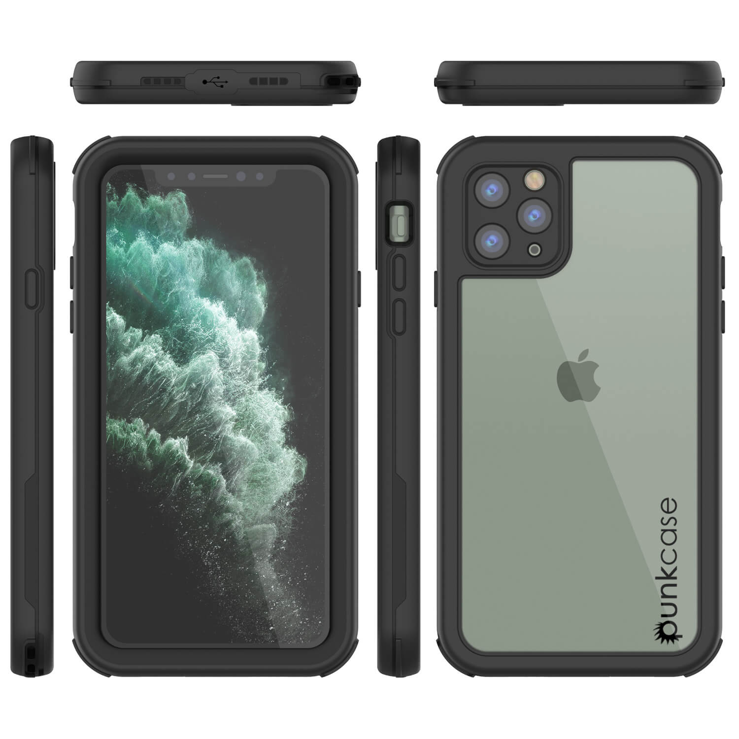 iPhone 11 Pro Max Waterproof IP68 Case, Punkcase [Black] [Rapture Series]  W/Built in Screen Protector