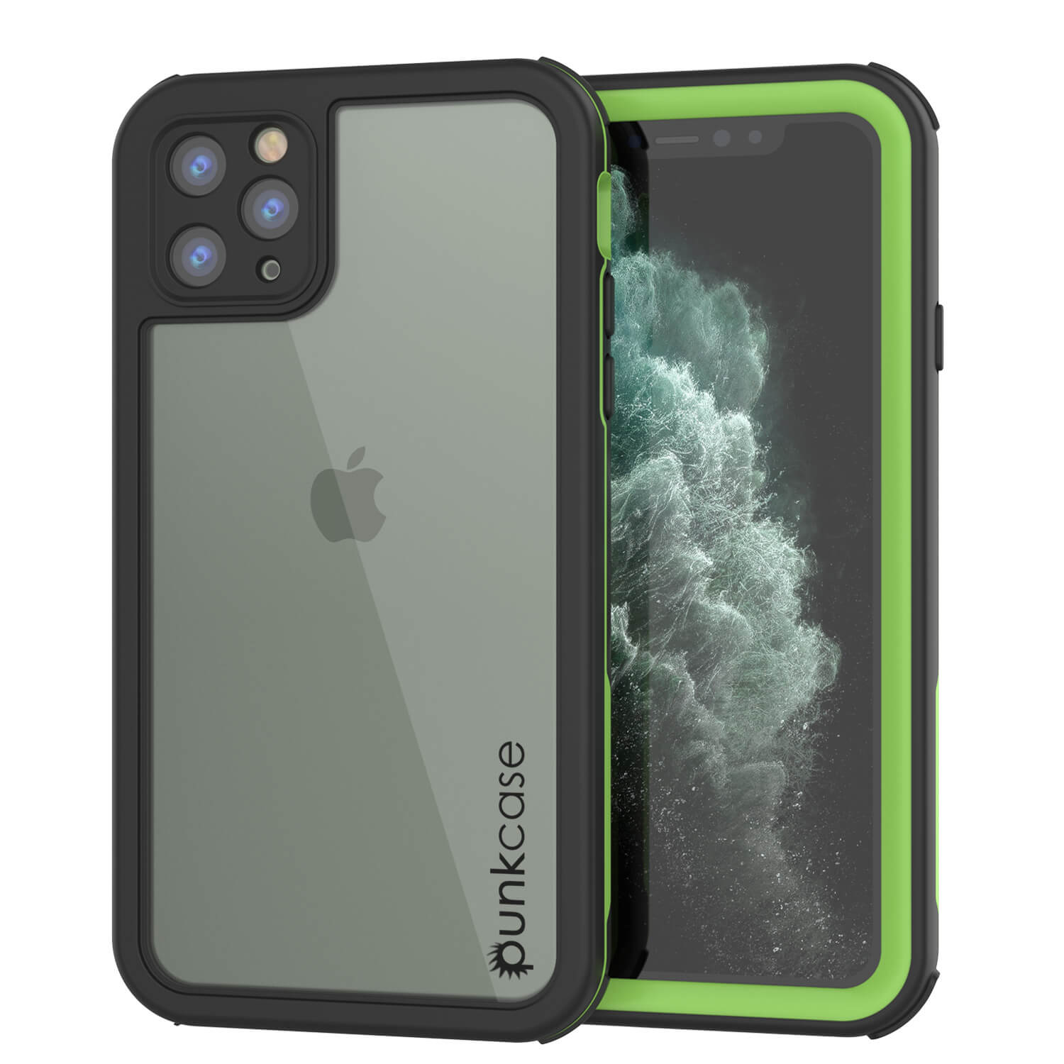 iPhone 11 Pro Max Waterproof IP68 Case, Punkcase [Green] [Rapture Series]  W/Built in Screen Protector