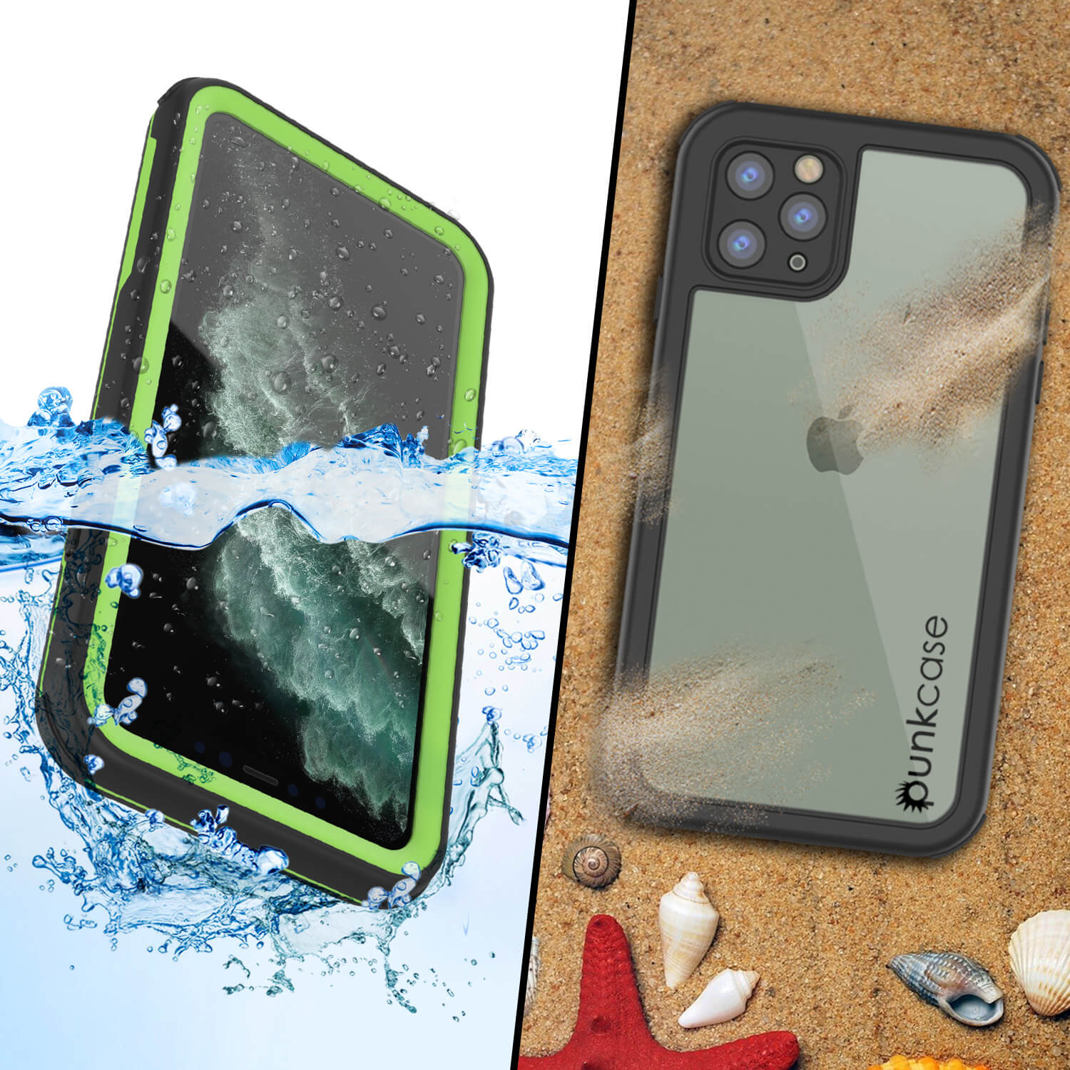 iPhone 11 Pro Max Waterproof IP68 Case, Punkcase [Green] [Rapture Series]  W/Built in Screen Protector