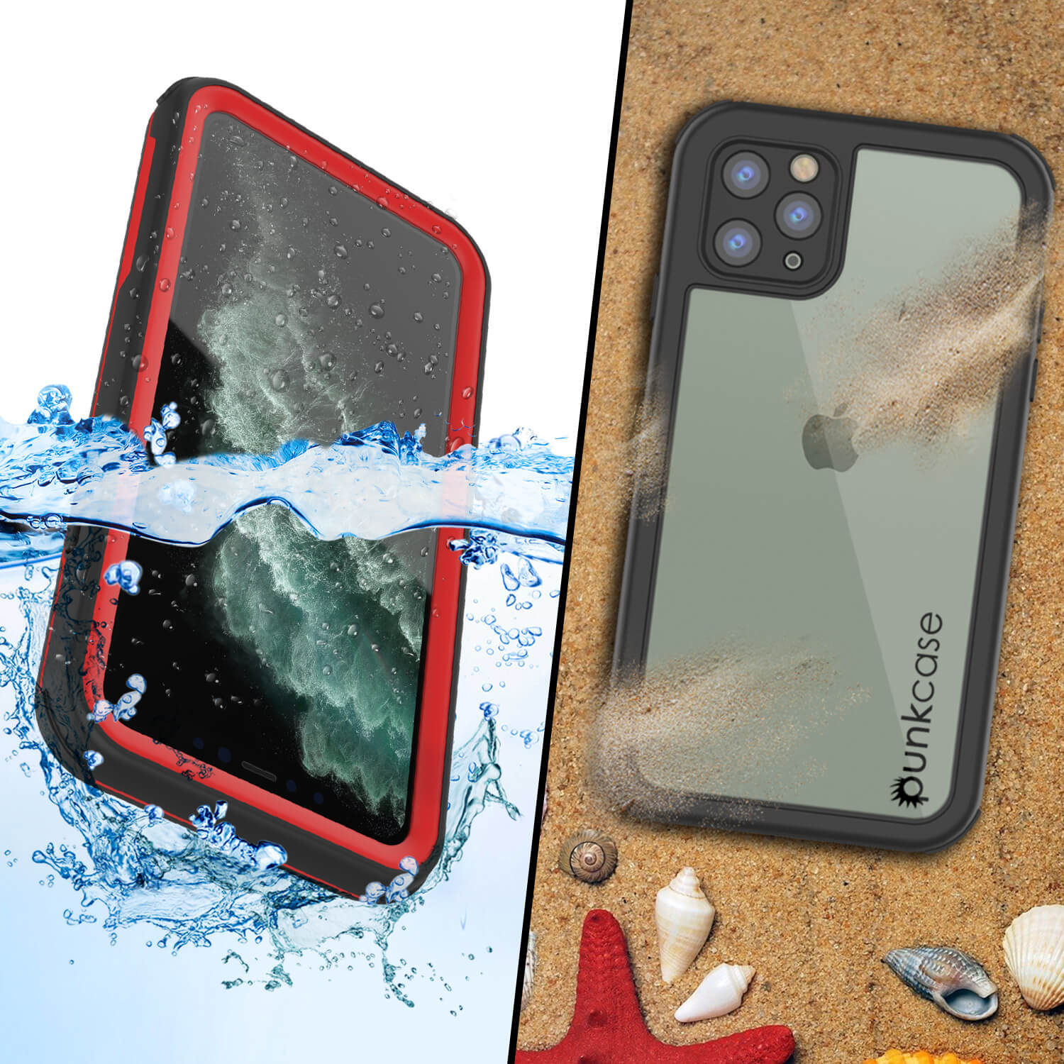 iPhone 11 Pro Max Waterproof IP68 Case, Punkcase [red] [Rapture Series]  W/Built in Screen Protector