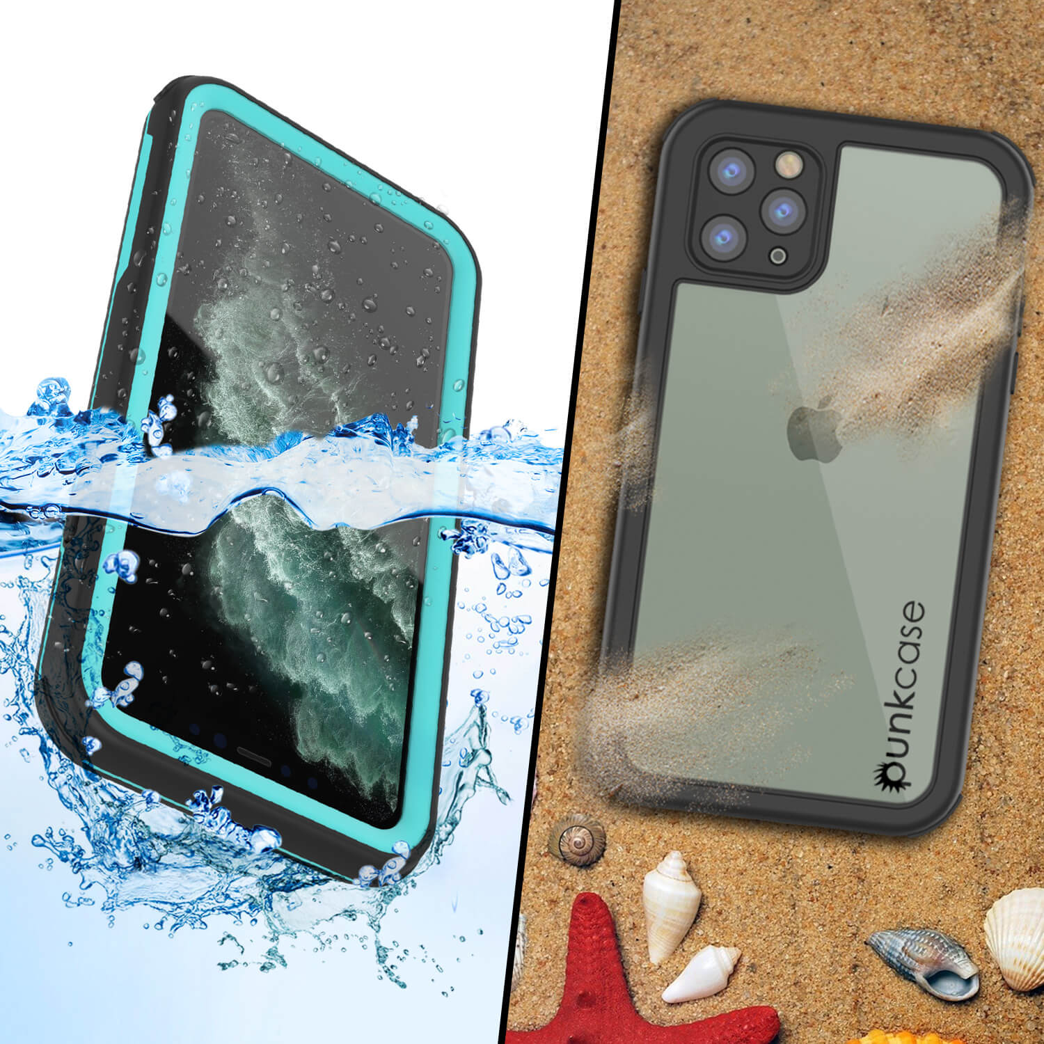 iPhone 11 Pro Max Waterproof IP68 Case, Punkcase [teal] [Rapture Series]  W/Built in Screen Protector