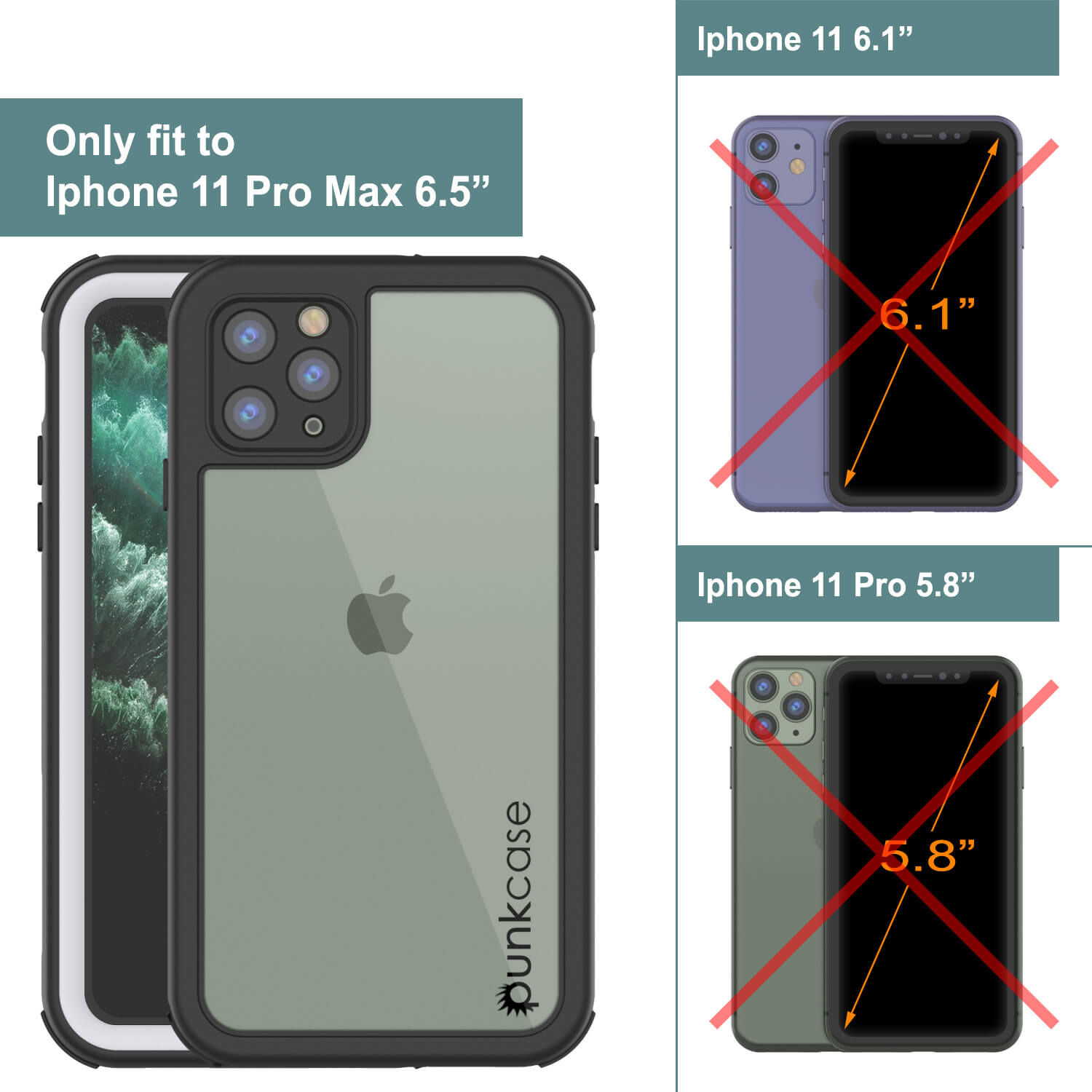 iPhone 11 Pro Max Waterproof IP68 Case, Punkcase [white] [Rapture Series]  W/Built in Screen Protector