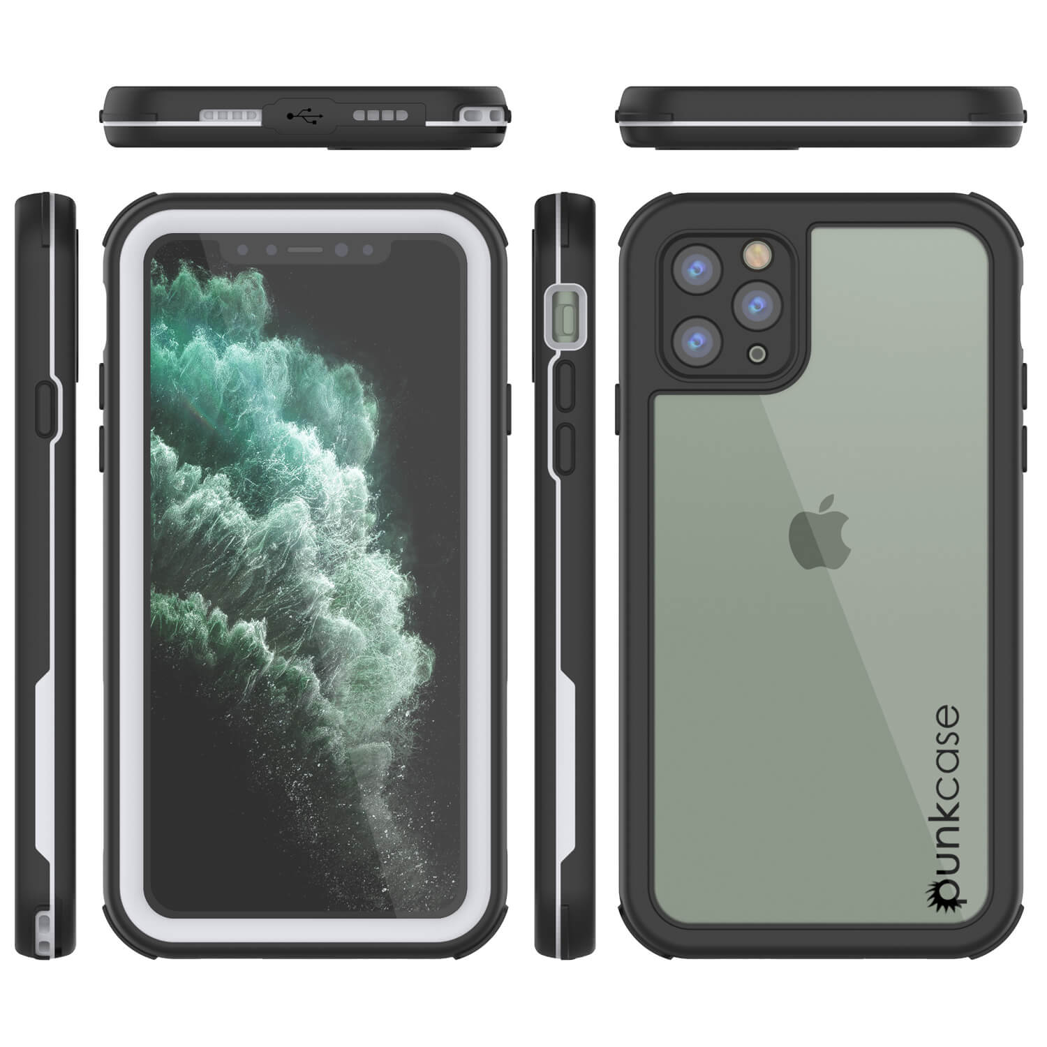 iPhone 11 Pro Max Waterproof IP68 Case, Punkcase [white] [Rapture Series]  W/Built in Screen Protector
