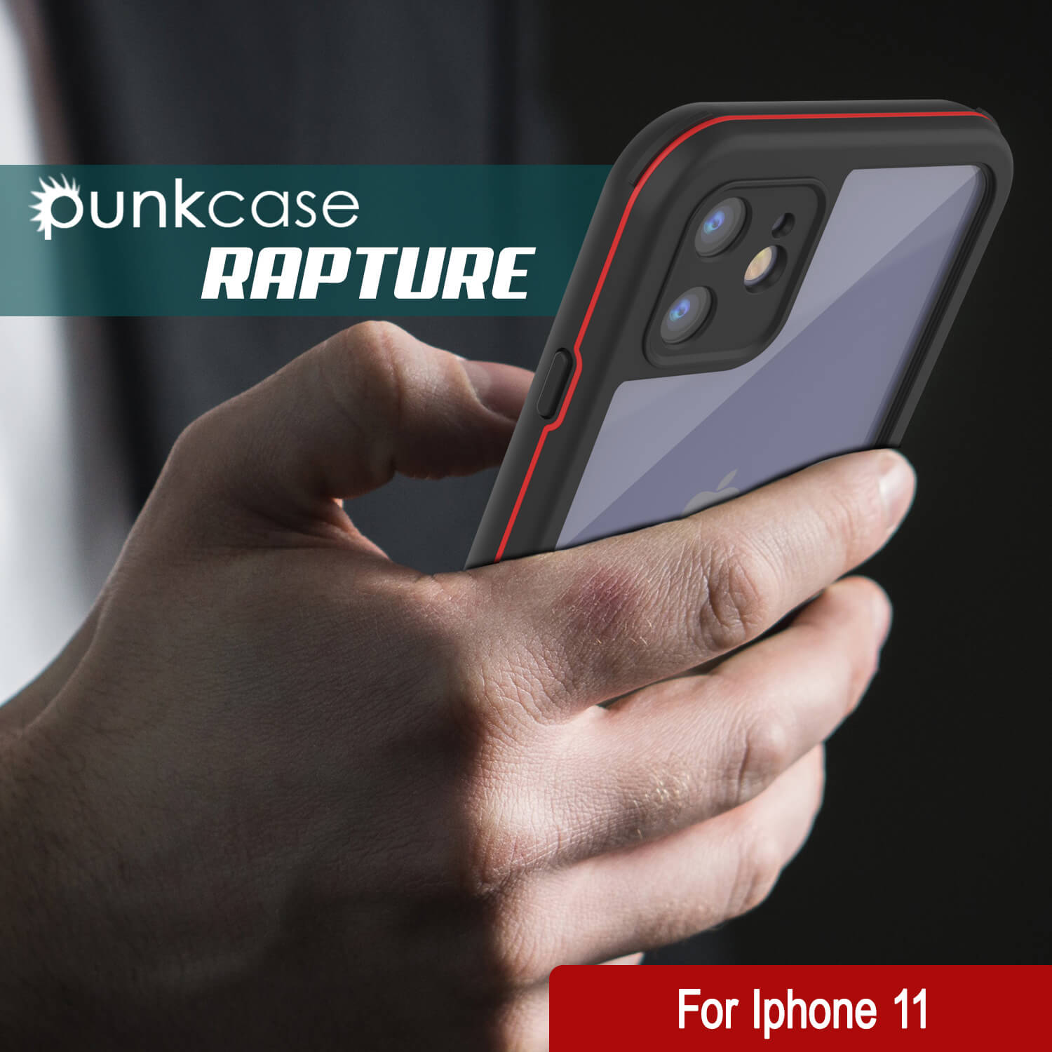 iPhone 11 Waterproof IP68 Case, Punkcase [red] [Rapture Series]  W/Built in Screen Protector