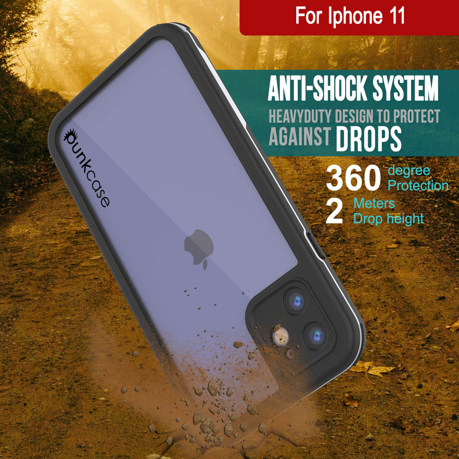 iPhone 11 Waterproof IP68 Case, Punkcase [white] [Rapture Series]  W/Built in Screen Protector