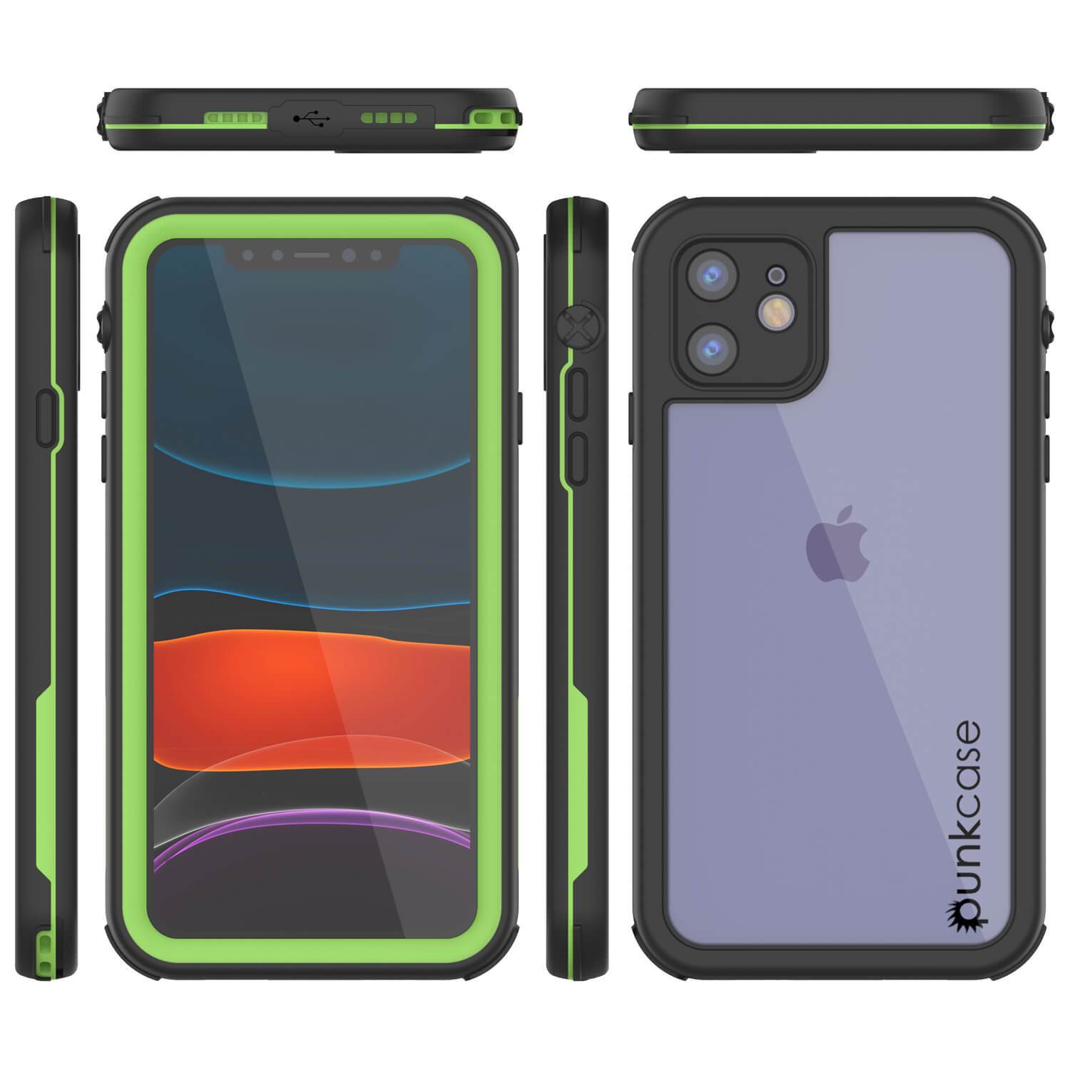 iPhone 7 Waterproof IP68 Case, Punkcase [Green] [Rapture Series]  W/Built in Screen Protector