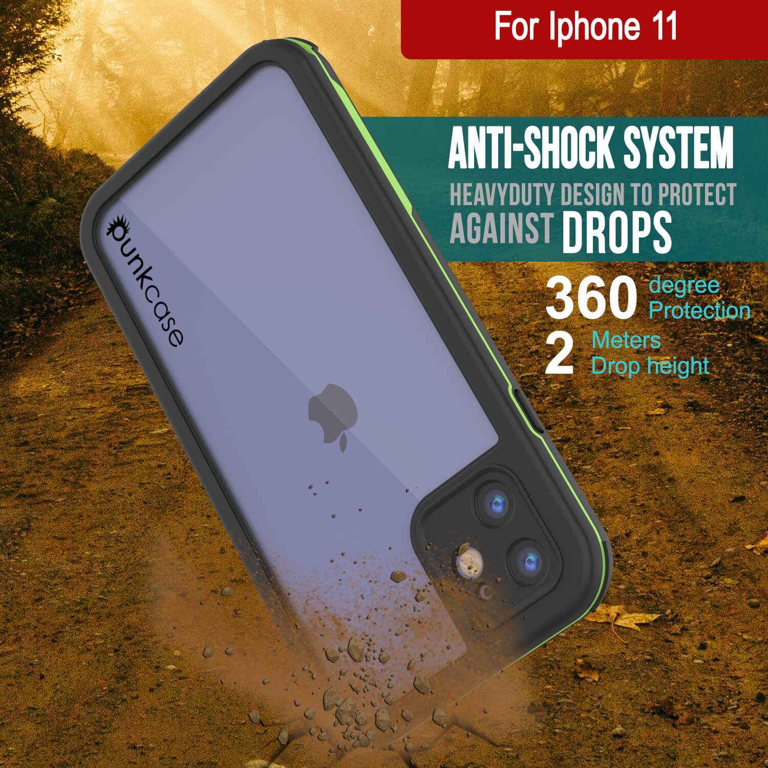 iPhone 7+ Plus Waterproof IP68 Case, Punkcase [Green] [Rapture Series]  W/Built in Screen Protector