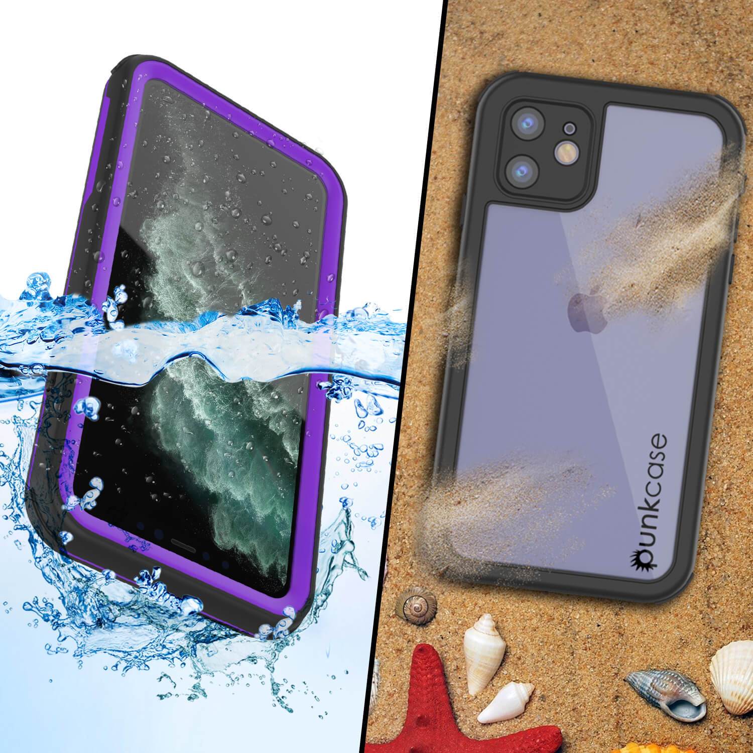 iPhone 8 Waterproof IP68 Case, Punkcase [Purple] [Rapture Series]  W/Built in Screen Protector