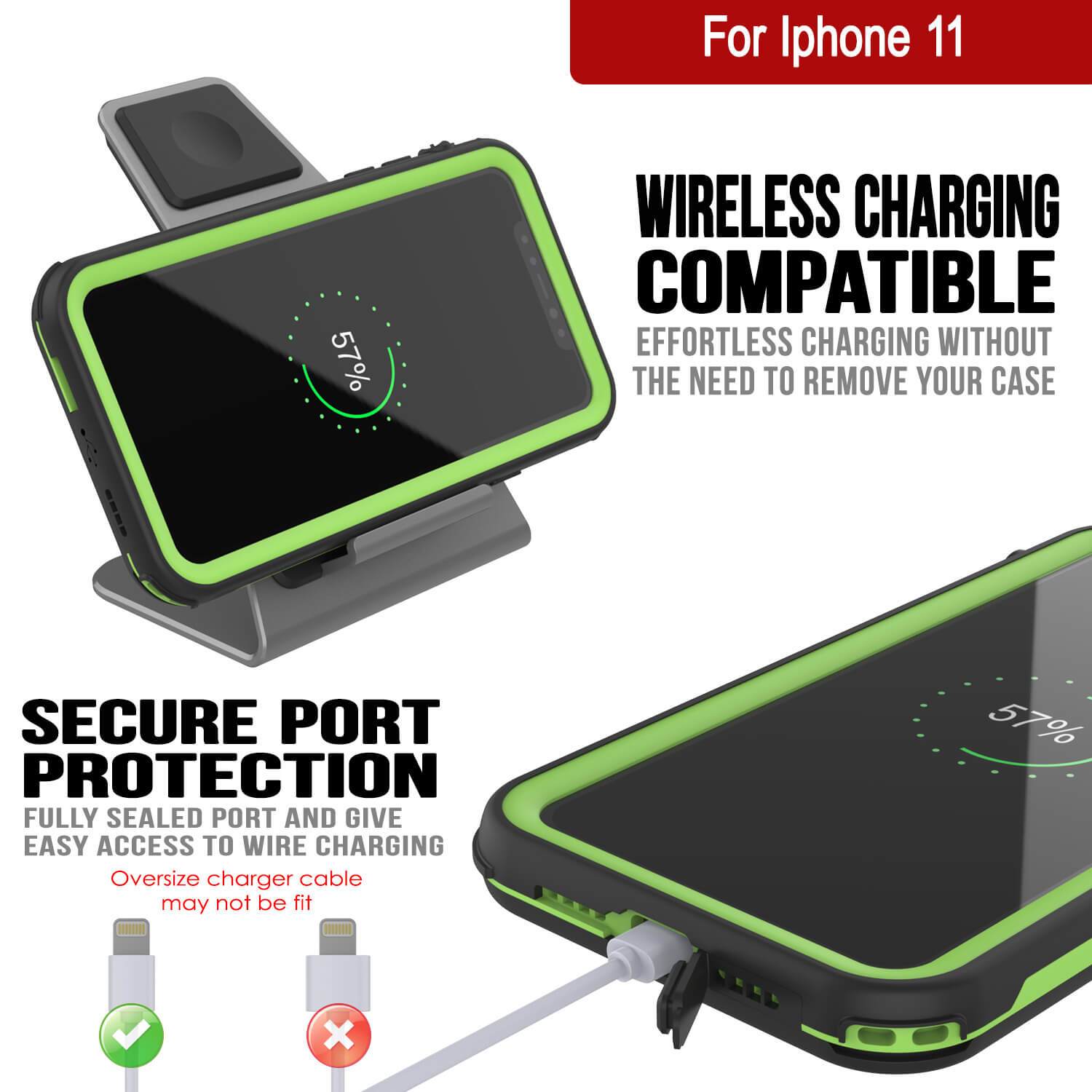 iPhone 7 Waterproof IP68 Case, Punkcase [Green] [Rapture Series]  W/Built in Screen Protector