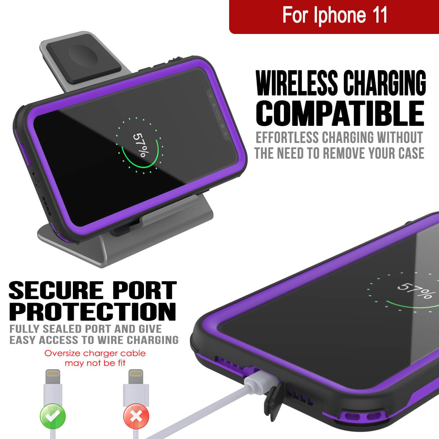 iPhone 8+ Plus Waterproof IP68 Case, Punkcase [Purple] [Rapture Series]  W/Built in Screen Protector