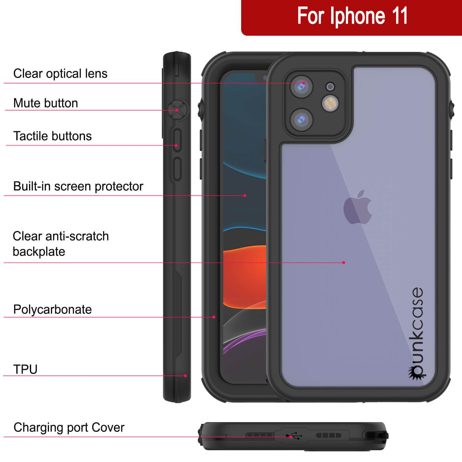 iPhone 8+ Plus Waterproof IP68 Case, Punkcase [Black] [Rapture Series]  W/Built in Screen Protector