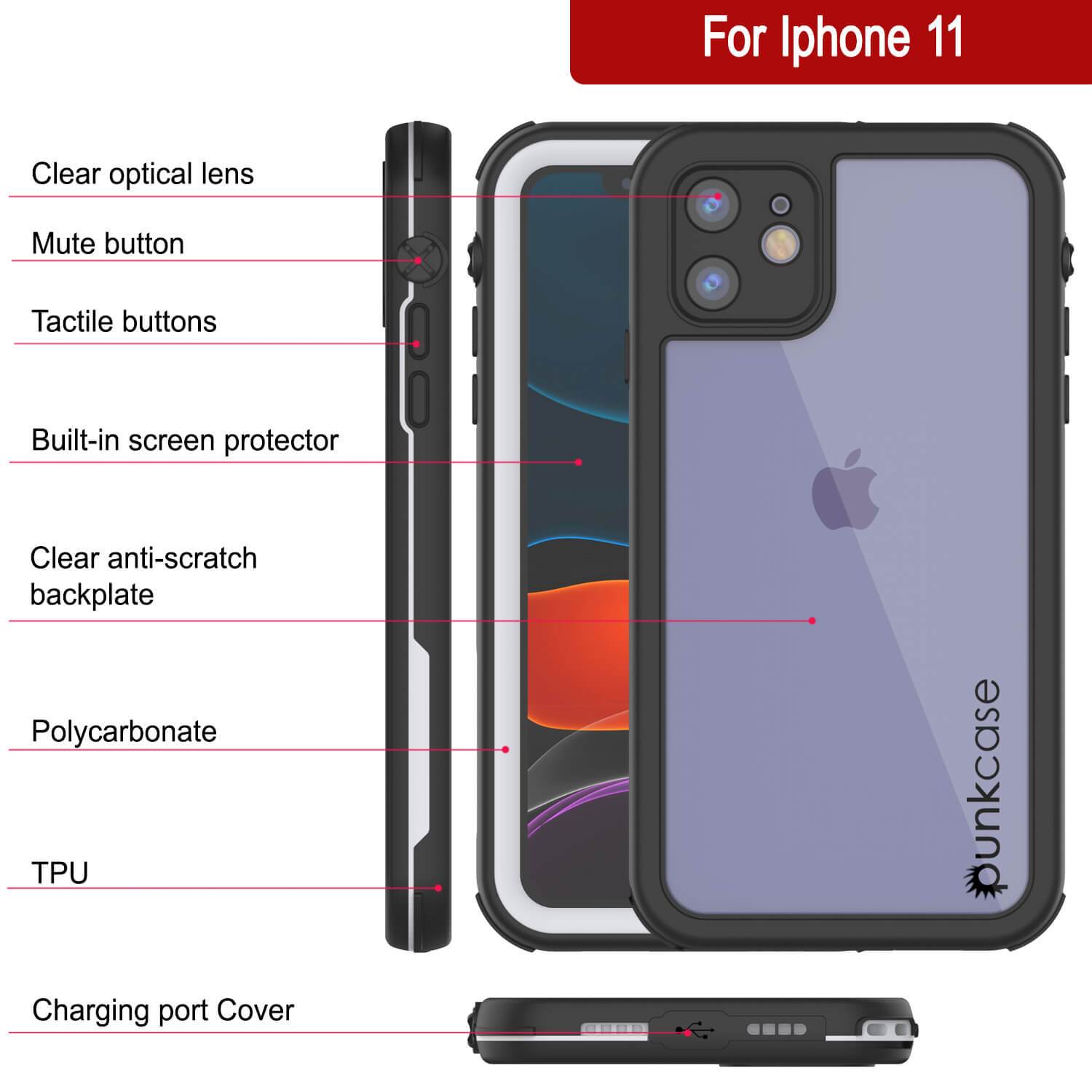 iPhone SE 2020 (4.7") Waterproof IP68 Case, Punkcase [white] [Rapture Series]  W/Built in Screen Protector