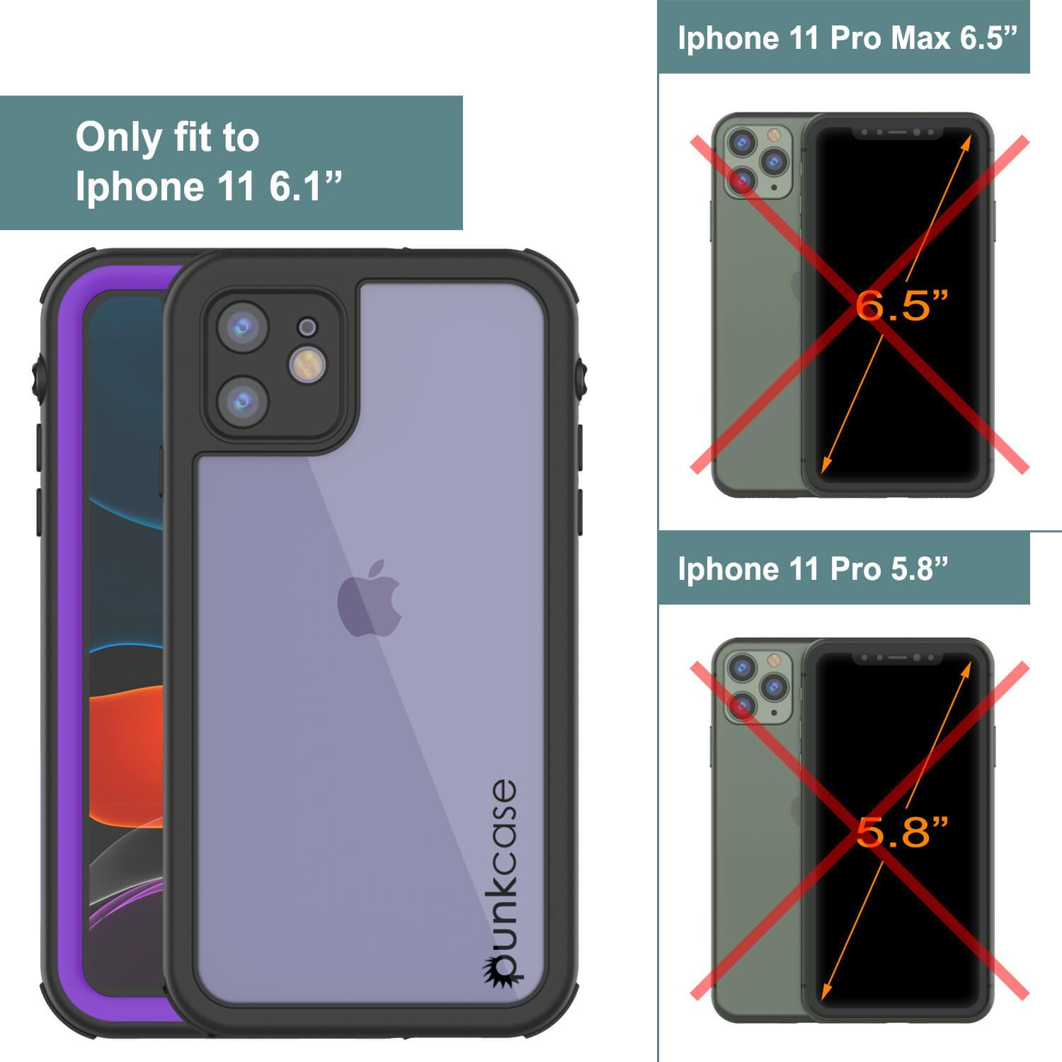 iPhone 8 Waterproof IP68 Case, Punkcase [Purple] [Rapture Series]  W/Built in Screen Protector