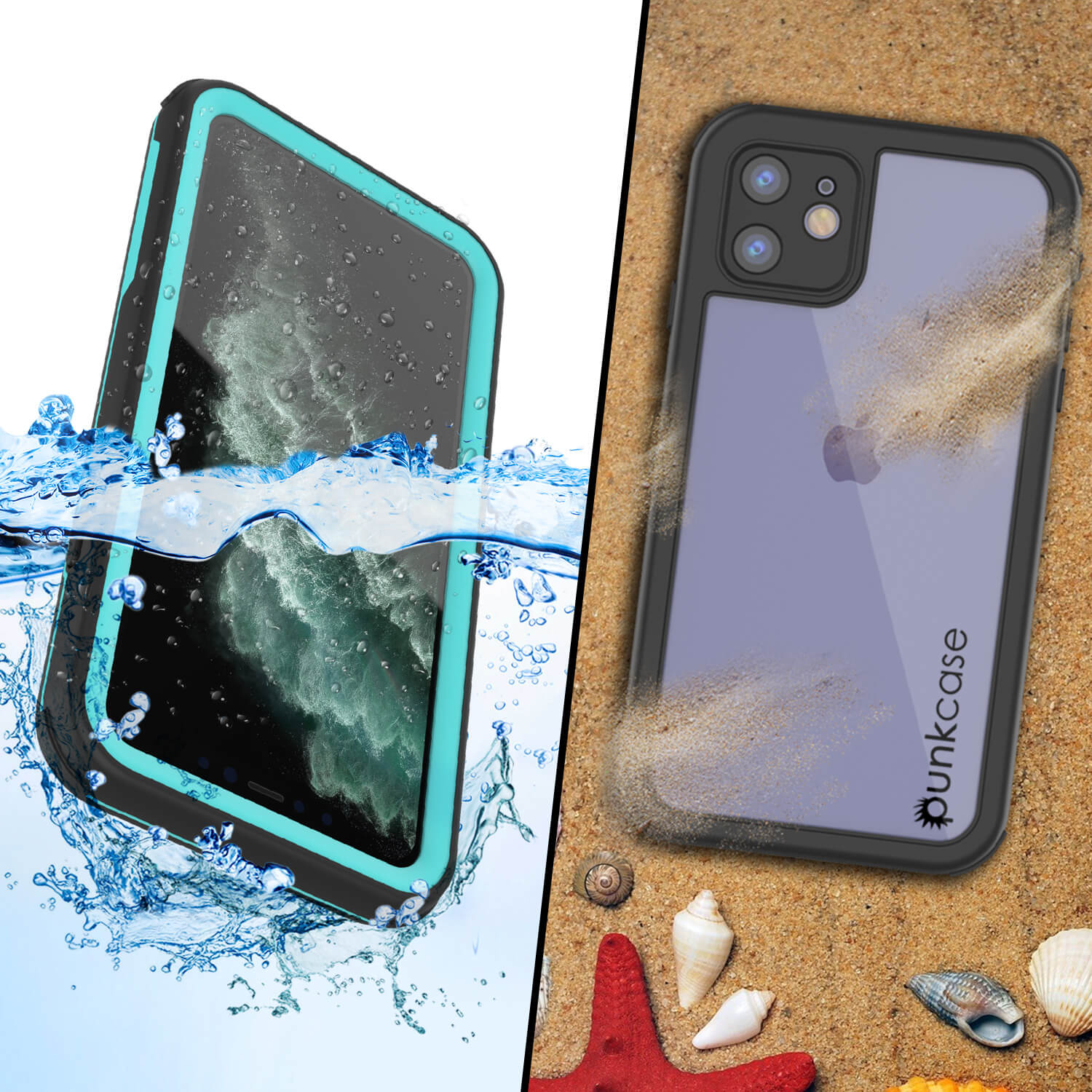 iPhone 11 Waterproof IP68 Case, Punkcase [teal] [Rapture Series]  W/Built in Screen Protector