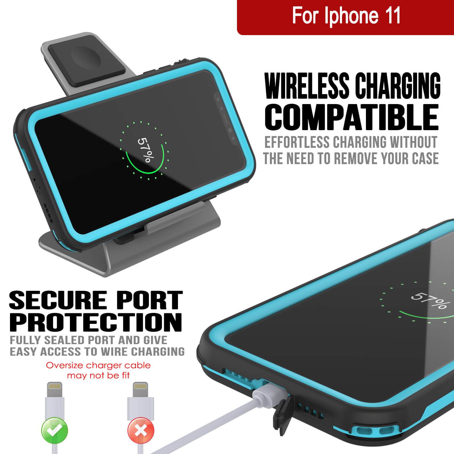 iPhone SE 2020 (4.7") Waterproof IP68 Case, Punkcase [Blue] [Rapture Series]  W/Built in Screen Protector