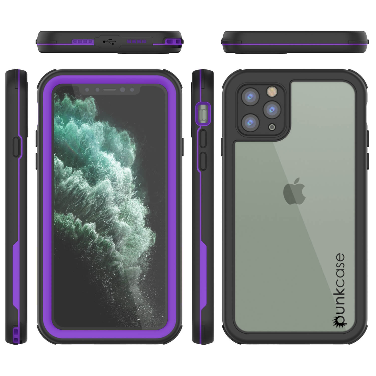 iPhone 11 Pro Waterproof IP68 Case, Punkcase [Purple] [Rapture Series]  W/Built in Screen Protector