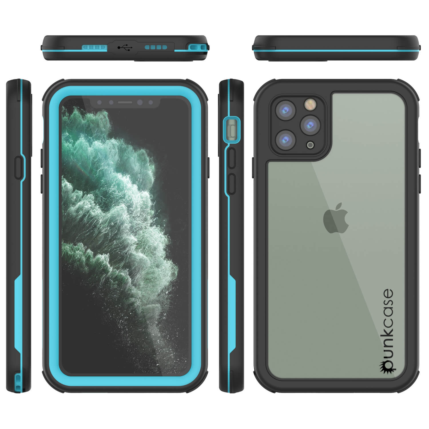 iPhone 11 Pro Waterproof IP68 Case, Punkcase [Blue] [Rapture Series]  W/Built in Screen Protector
