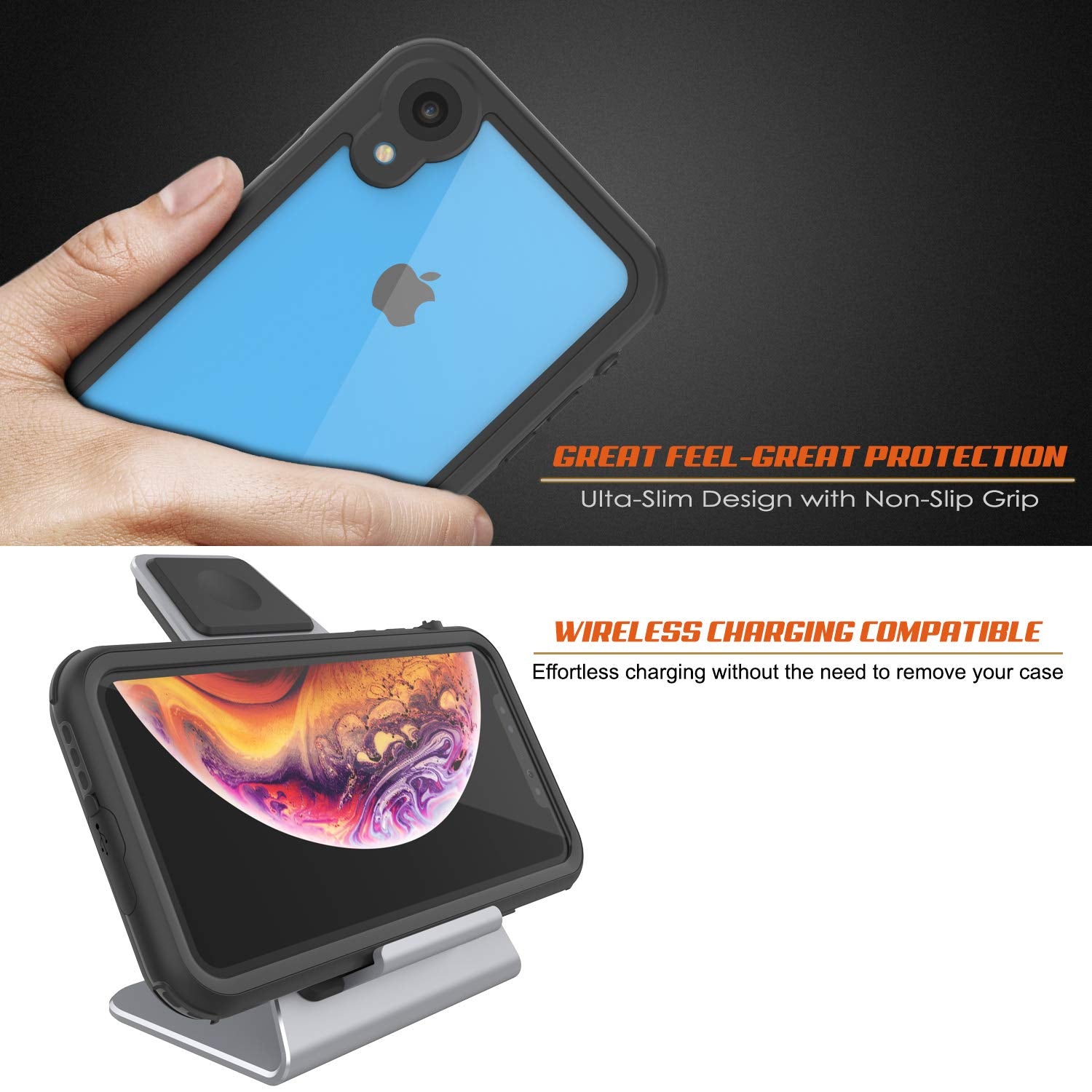 iPhone XR Waterproof IP68 Case, Punkcase [Black] [Rapture Series]  W/Built in Screen Protector