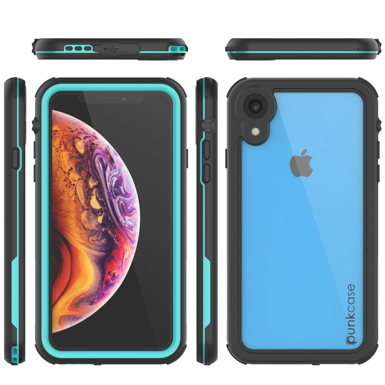 iPhone XR Waterproof IP68 Case, Punkcase [teal] [Rapture Series]  W/Built in Screen Protector