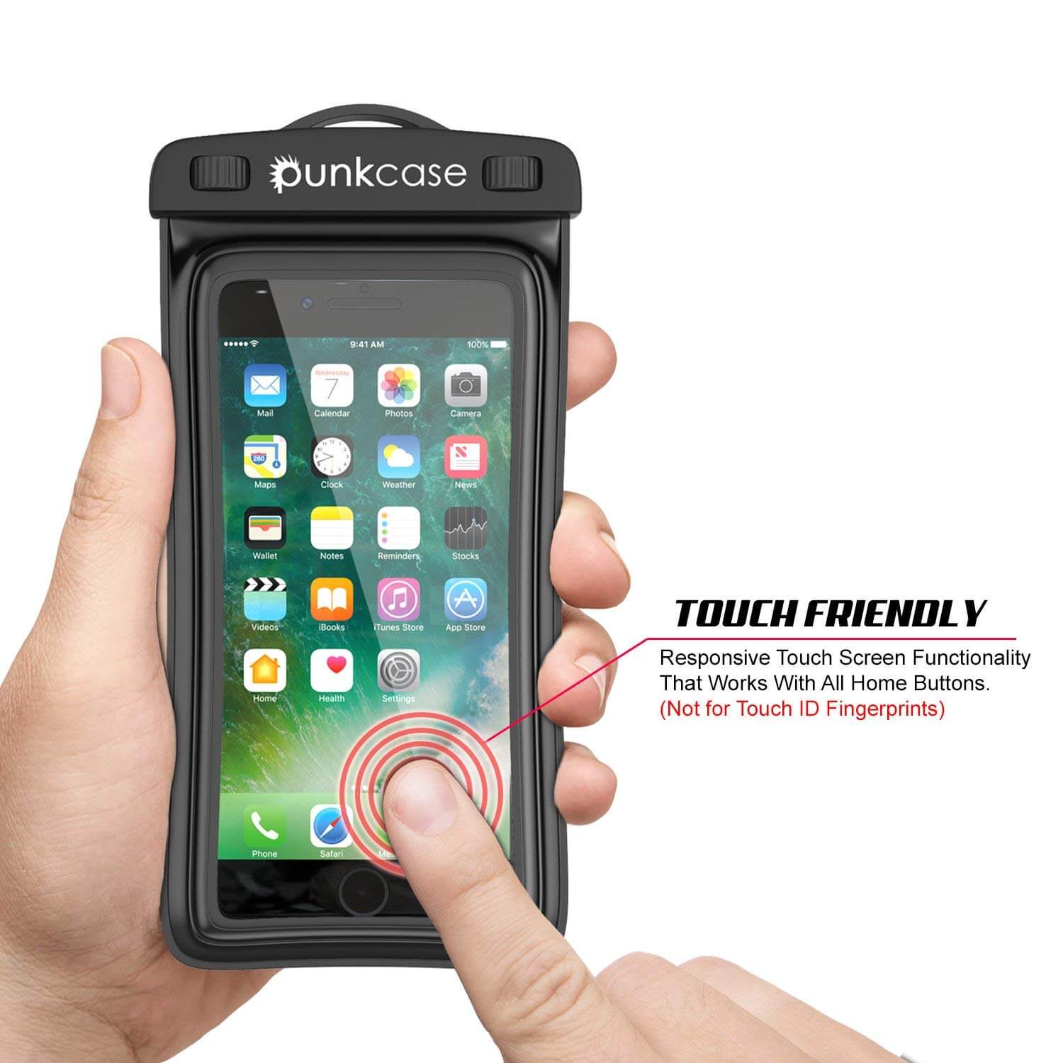 Waterproof Phone Pouch, PunkBag Universal Floating Dry Case Bag for most Cell Phones [Black]