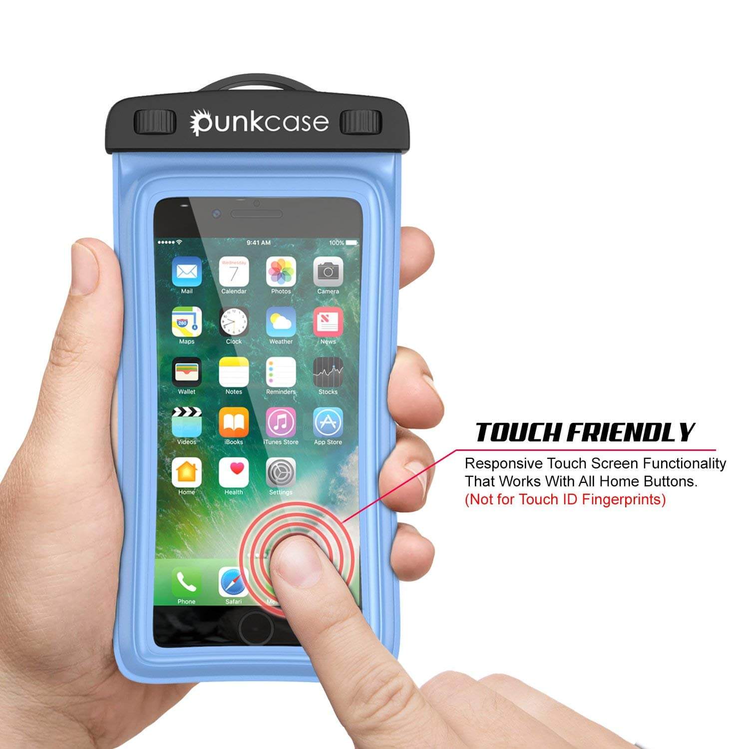 Waterproof Phone Pouch, PunkBag Universal Floating Dry Case Bag for most Cell Phones [Blue]