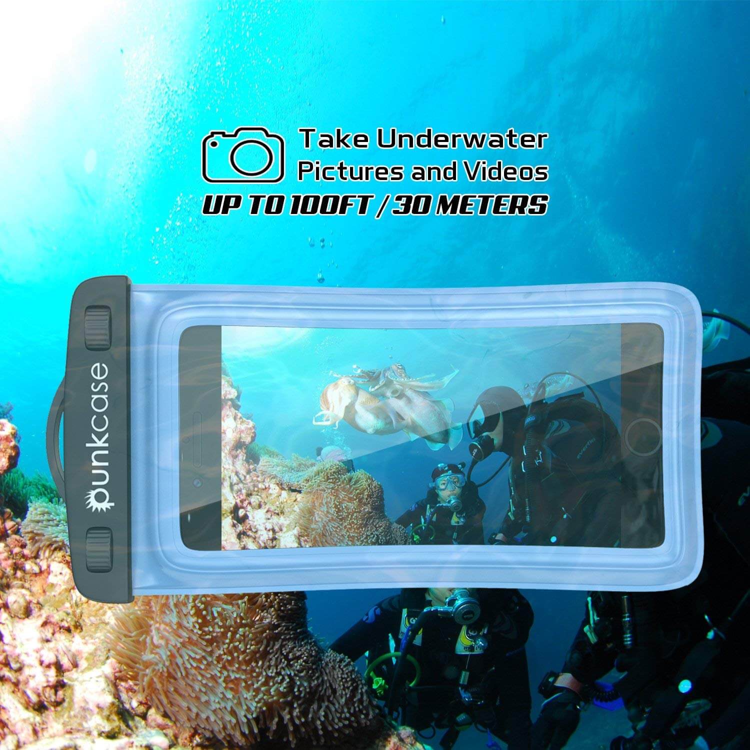 Waterproof Phone Pouch, PunkBag Universal Floating Dry Case Bag for most Cell Phones [Blue]