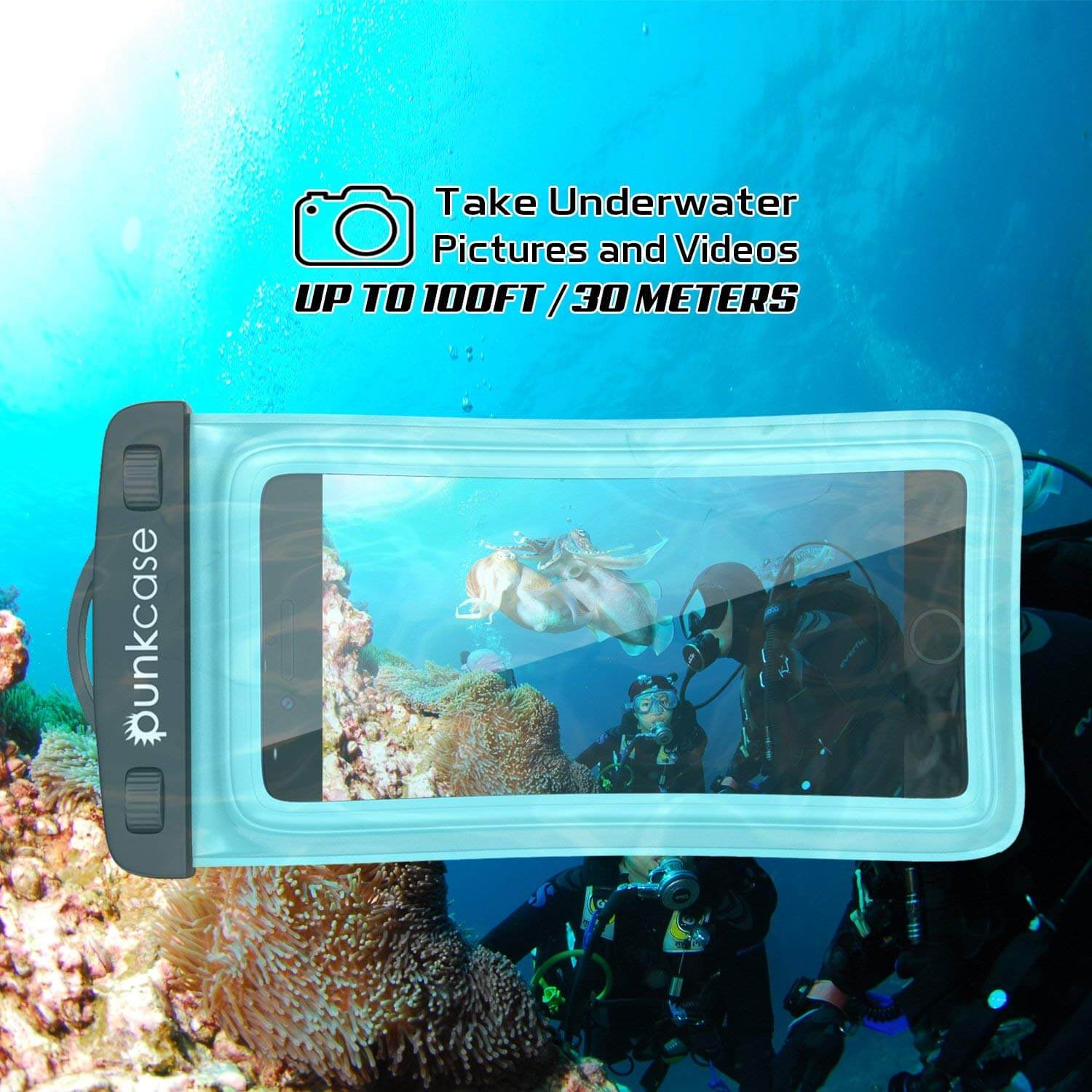 Waterproof Phone Pouch, PunkBag Universal Floating Dry Case Bag for most Cell Phones [Teal]