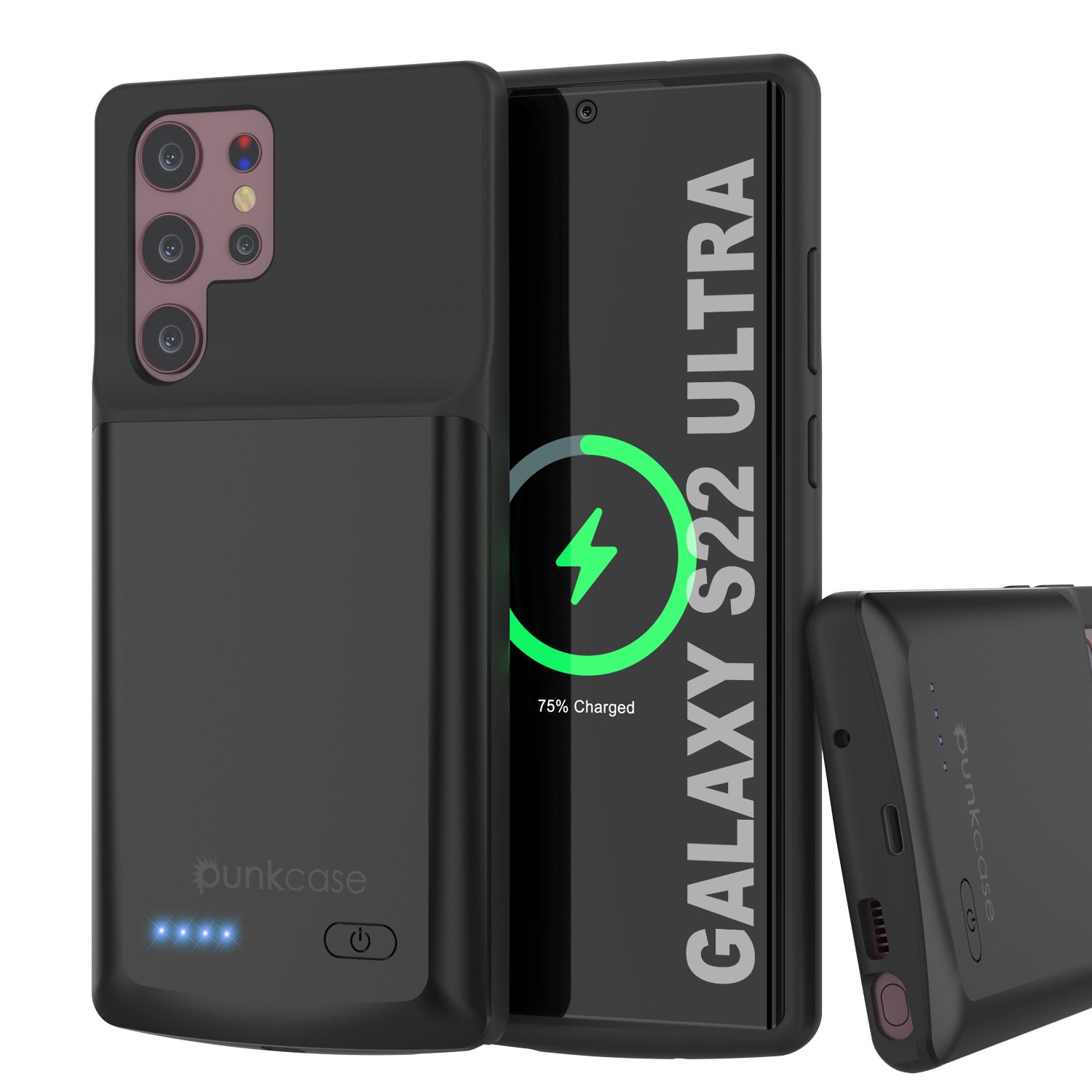 PunkJuice S22 Ultra Battery Case Black - Portable Charging Power Juice Bank with 4800mAh, Black PunkJuice S22 Ultra Battery Case Black - Portable Charging Power Juice Bank with 4800mAh, Black