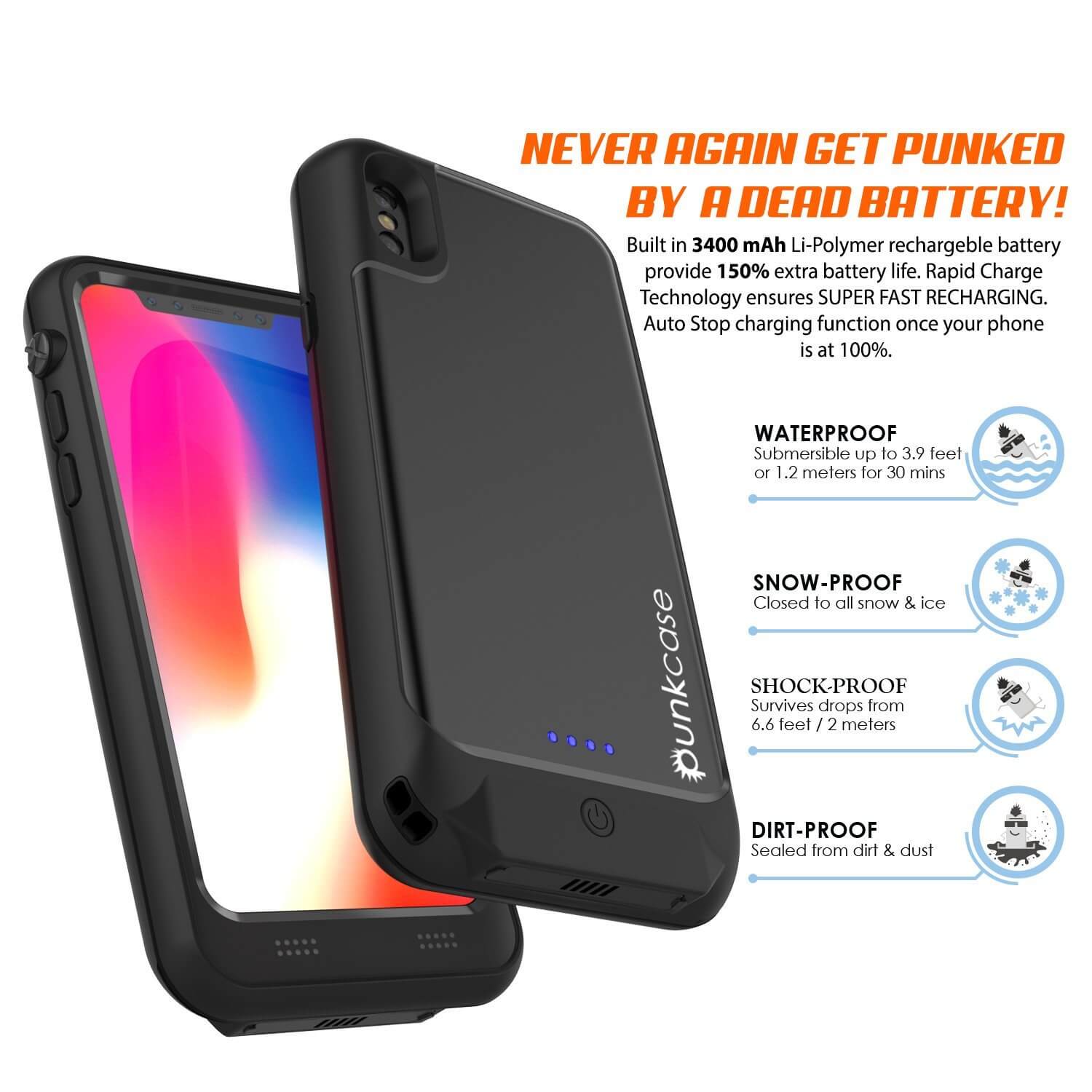 Press Play Ppixbcn-blk Nero7 Battery Case For Iphone Xs/x