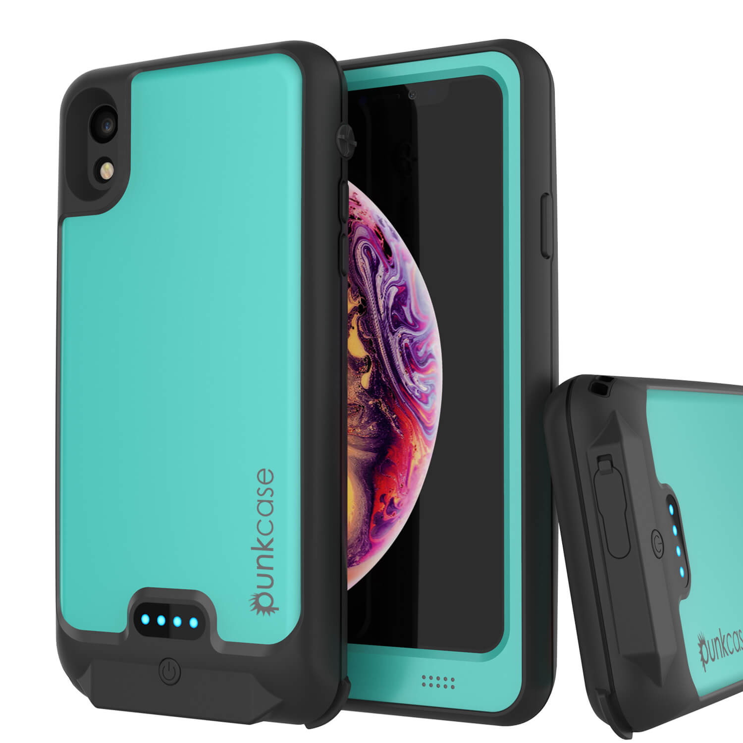 PunkJuice iPhone XR Battery Case, Waterproof, IP68 Certified [Ultra Slim] [Teal]