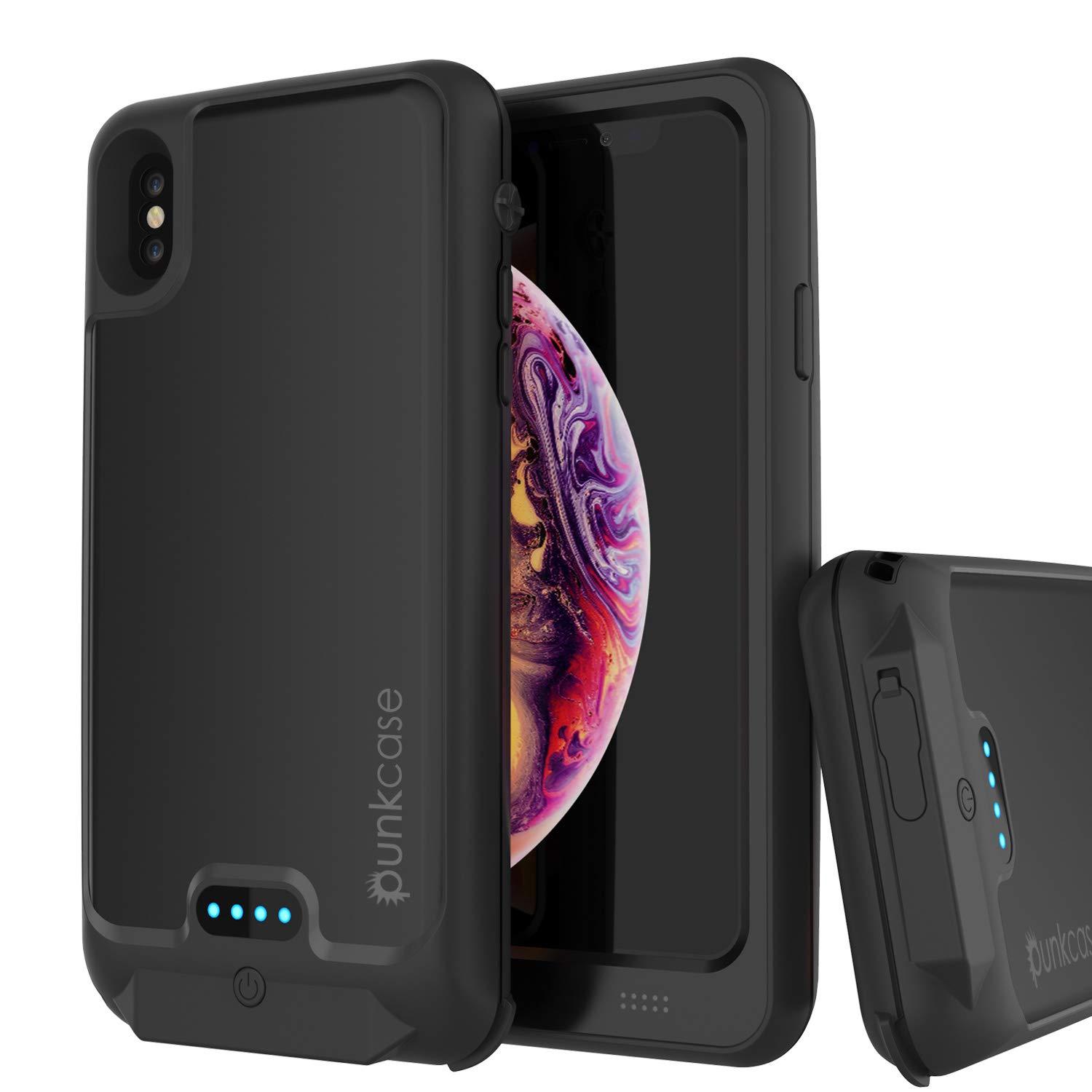 PunkJuice iPhone XS Max Battery Case, Waterproof, IP68 Certified [Ultra  Slim] [Black]