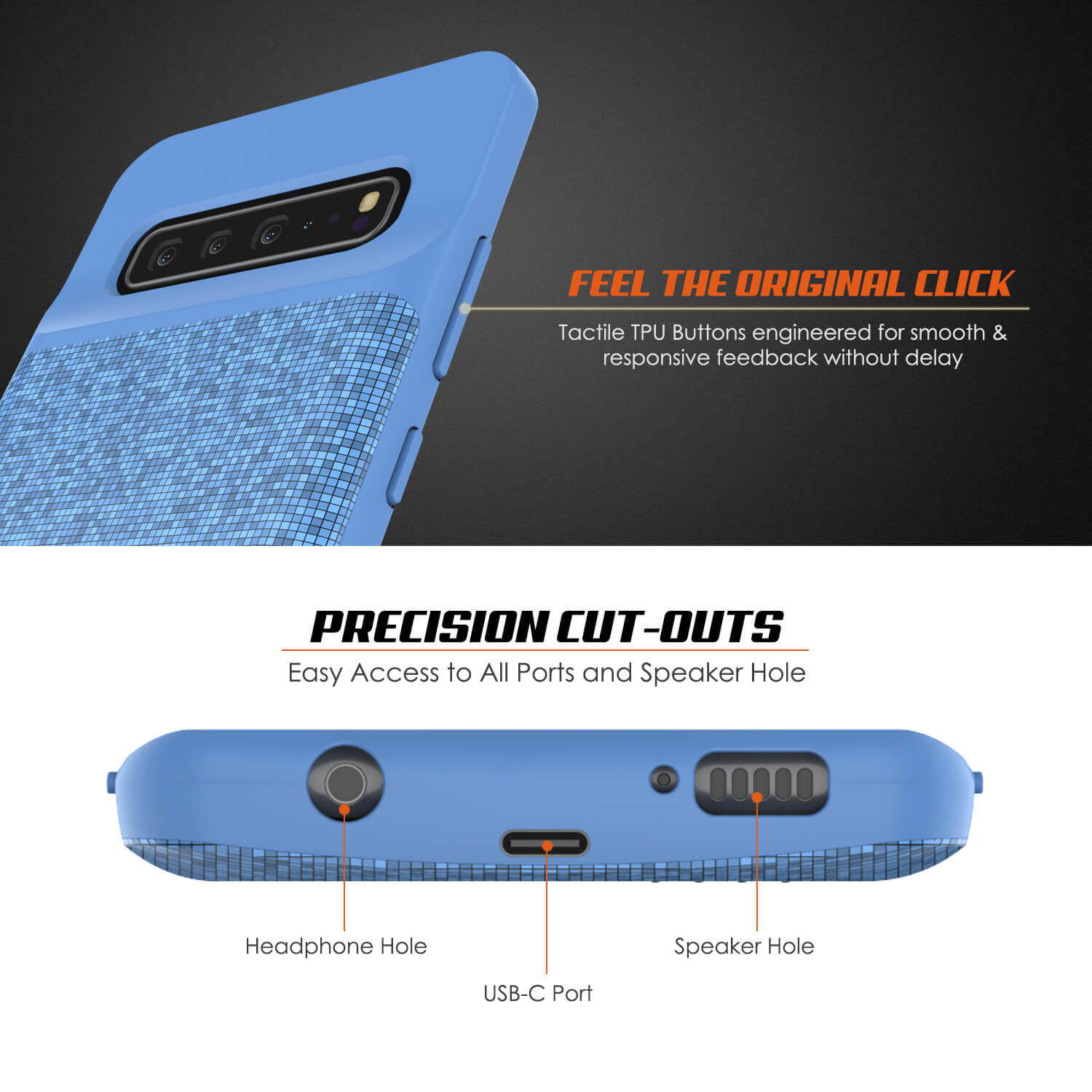 PunkJuice S10 5G Battery Case Blue Pattern - Fast Charging Power Juice Bank with 4700mAh