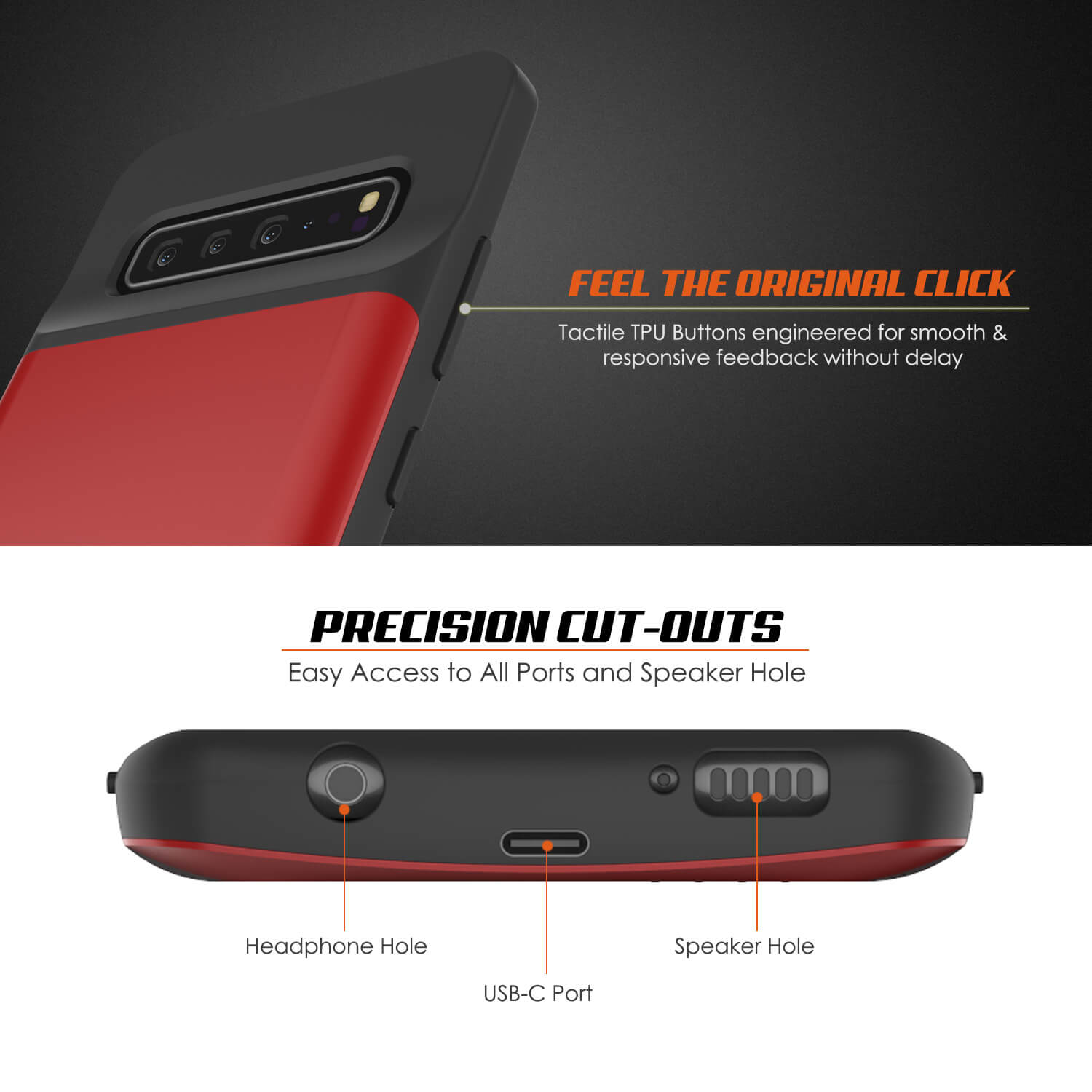 PunkJuice S10 5G Battery Case Red - Fast Charging Power Juice Bank with 4700mAh