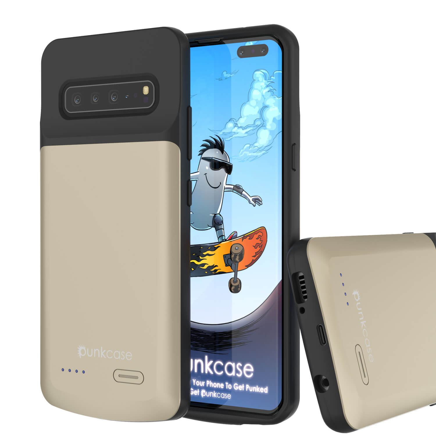 PunkJuice S10 5G Battery Case Gold - Fast Charging Power Juice Bank with 4700mAh