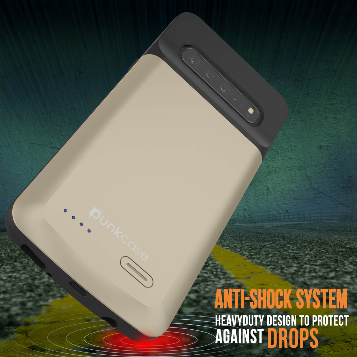 PunkJuice S10 5G Battery Case Gold - Fast Charging Power Juice Bank with 4700mAh