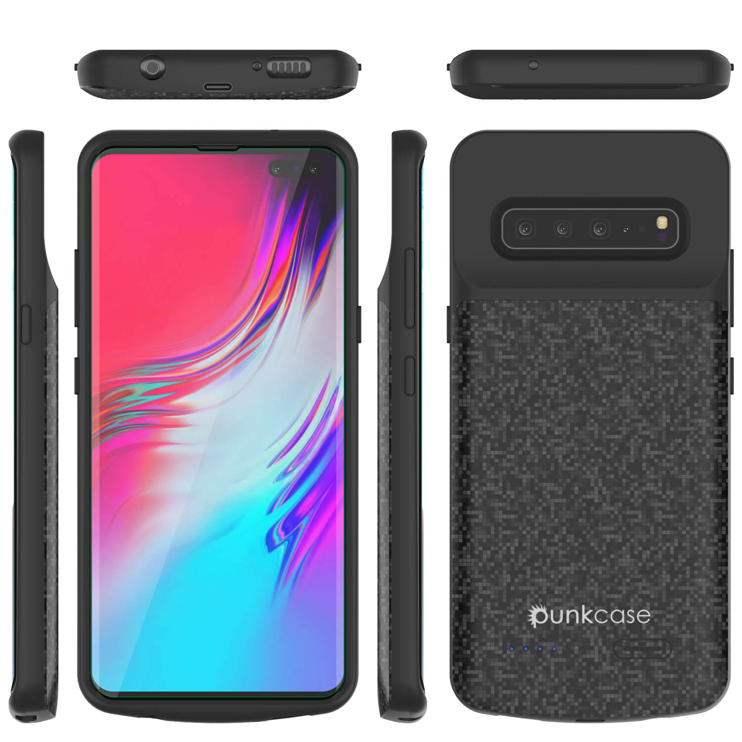 PunkJuice S10 5G Battery Case Black Pattern - Fast Charging Power Juice Bank with 4700mAh