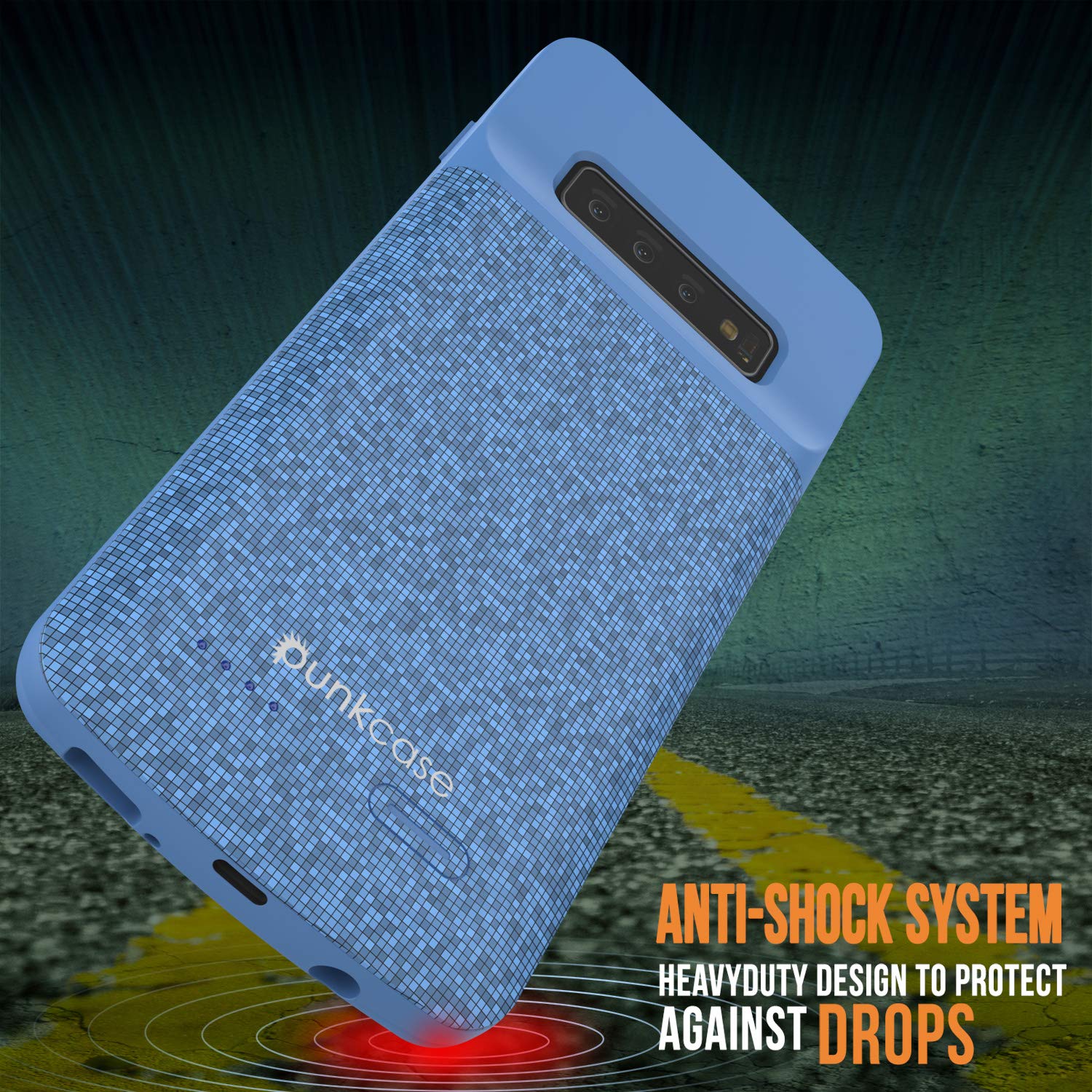 PunkJuice S10 Battery Case Blue - Fast Charging Power Juice Bank with 4700mAh