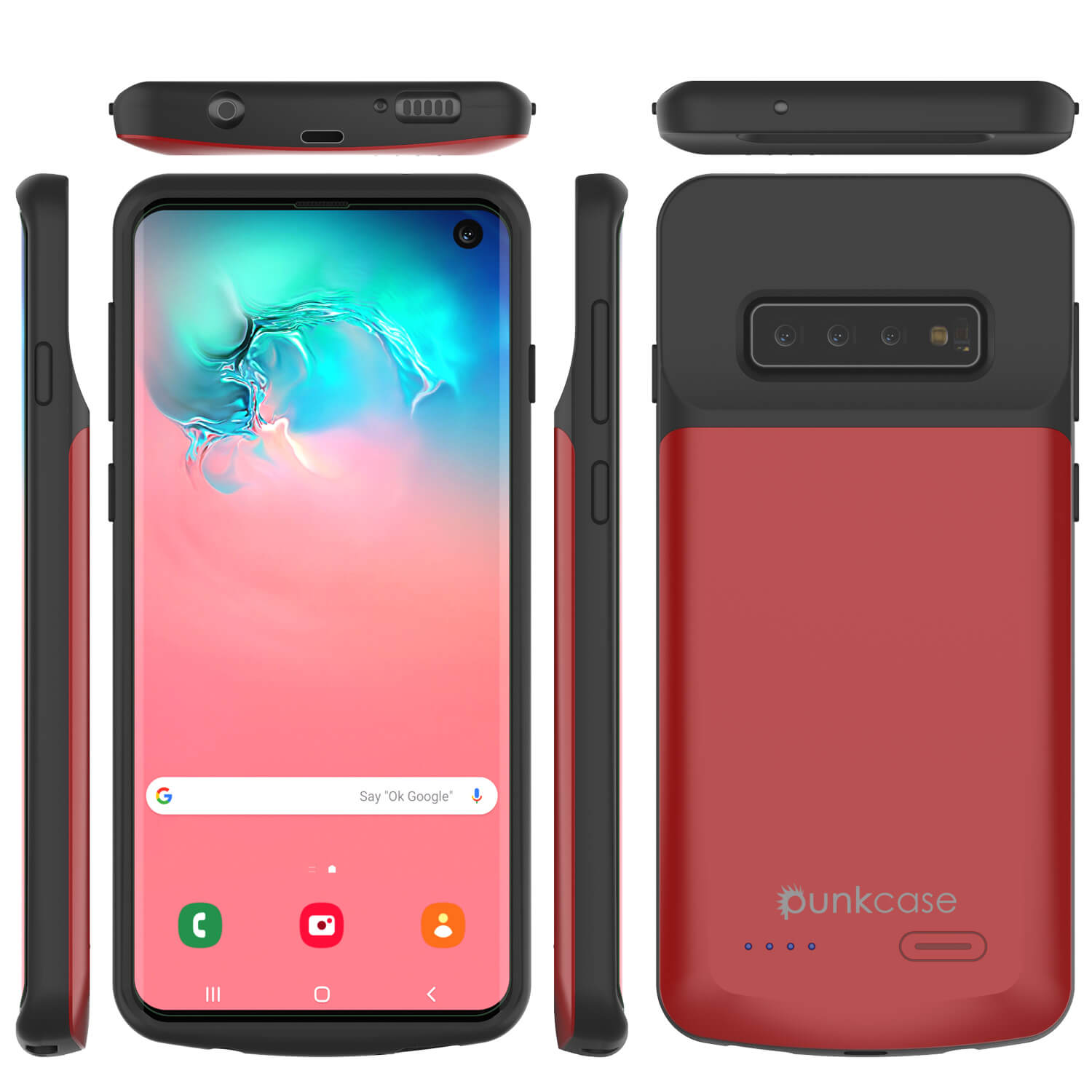 PunkJuice S10 Battery Case Red - Fast Charging Power Juice Bank with 4700mAh