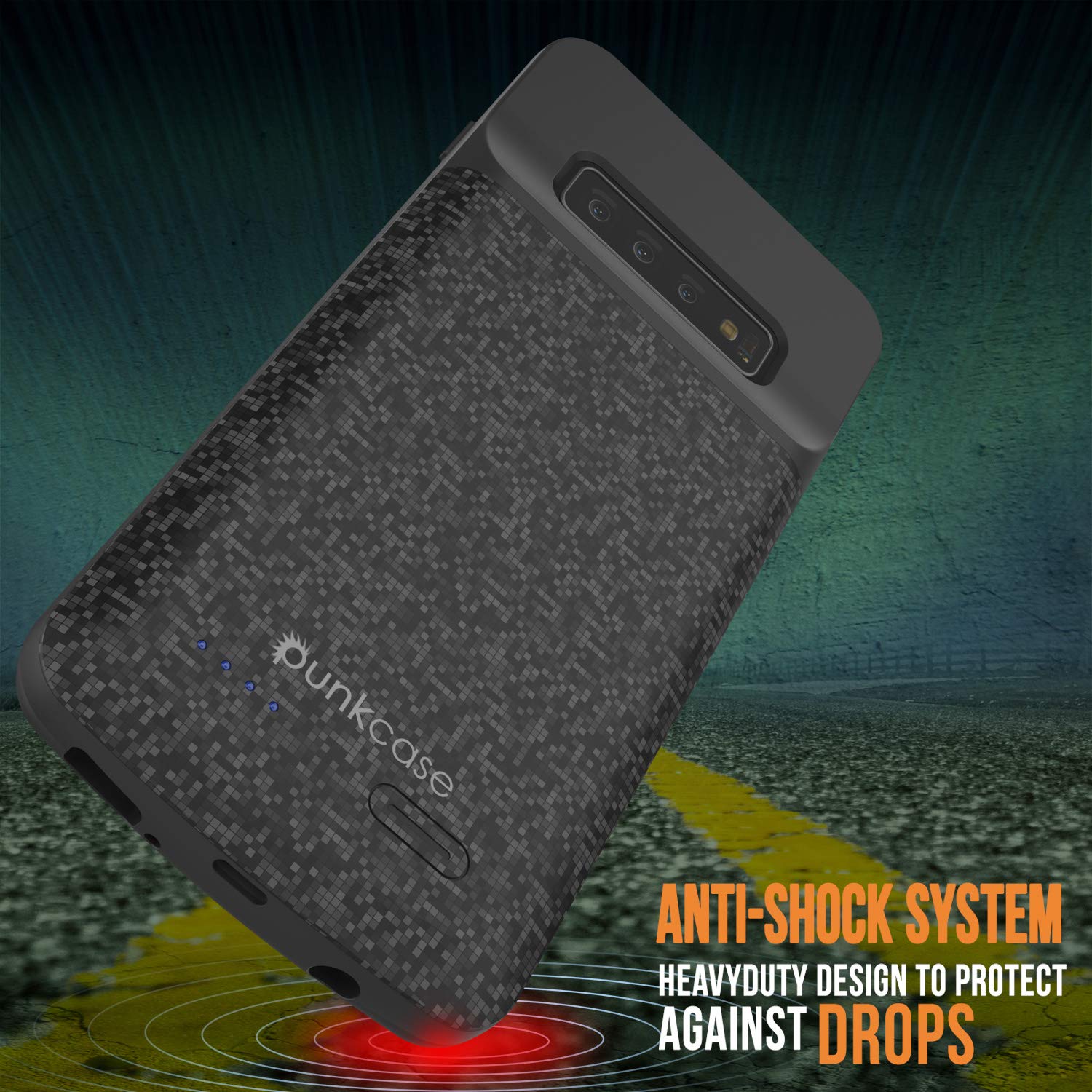 PunkJuice S10 Battery Case Black - Fast Charging Power Juice Bank with 4700mAh