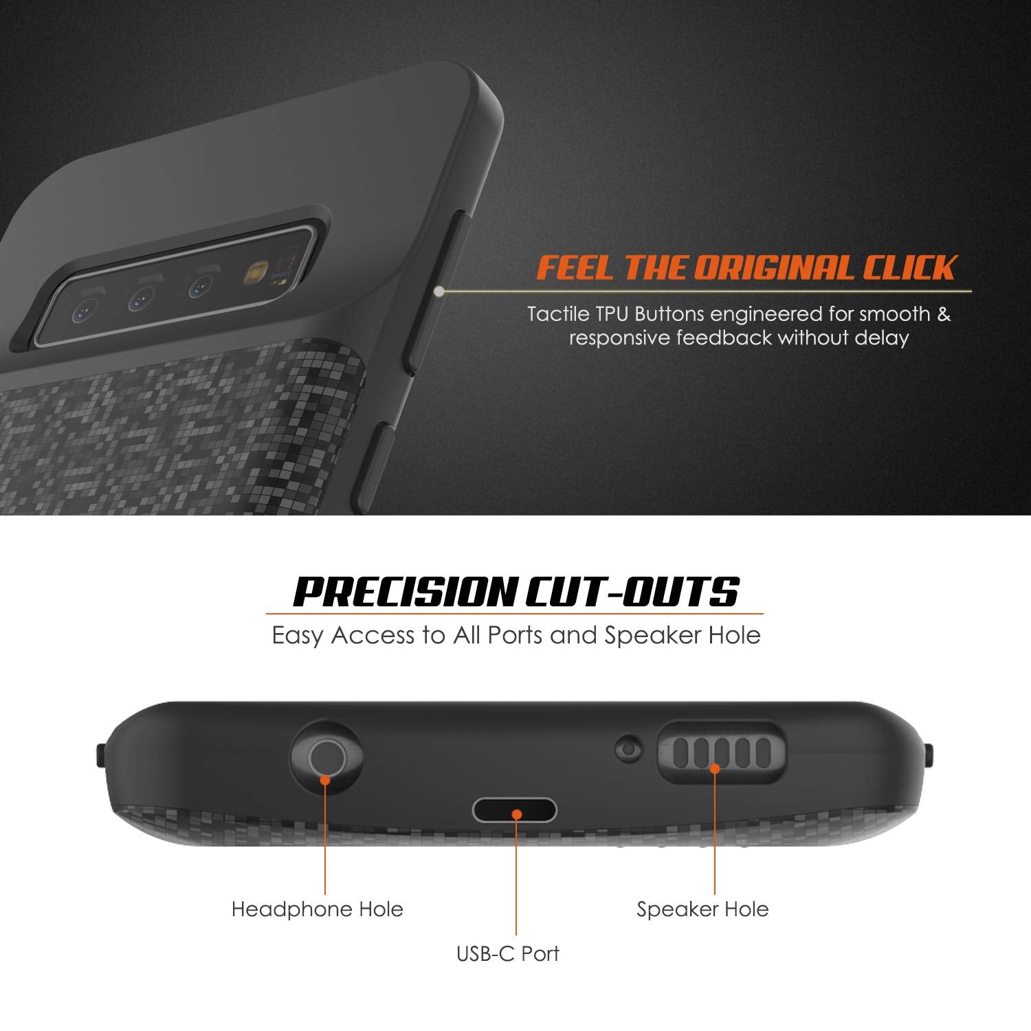 PunkJuice S10 Battery Case Black - Fast Charging Power Juice Bank with 4700mAh