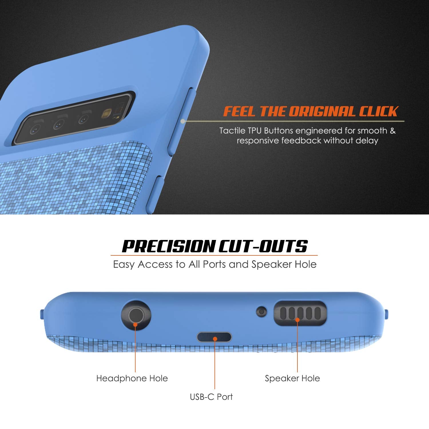 PunkJuice S10+ Plus Battery Case Blue - Fast Charging Power Juice Bank with 5000mAh