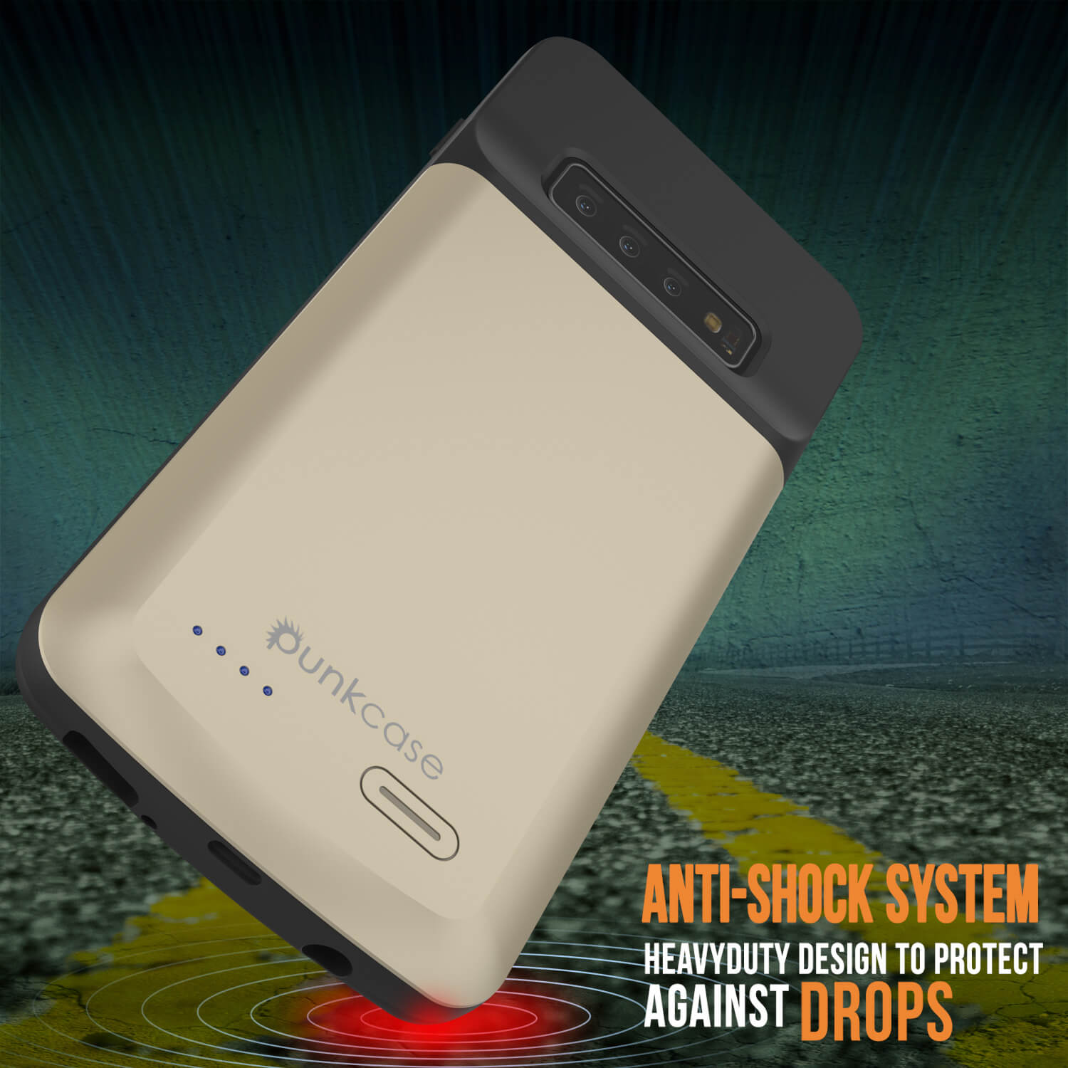 PunkJuice S10+ Plus Battery Case Gold - Fast Charging Power Juice Bank with 5000mAh