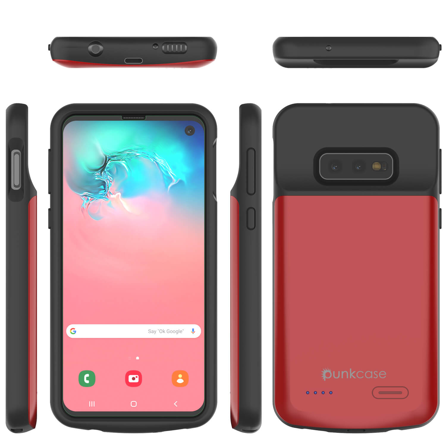 PunkJuice S10e Battery Case Red - Fast Charging Power Juice Bank with 4700mAh