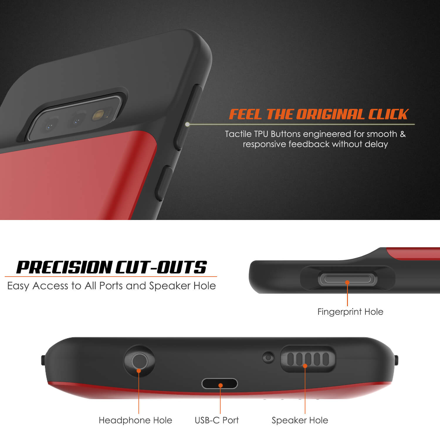 PunkJuice S10e Battery Case Red - Fast Charging Power Juice Bank with 4700mAh