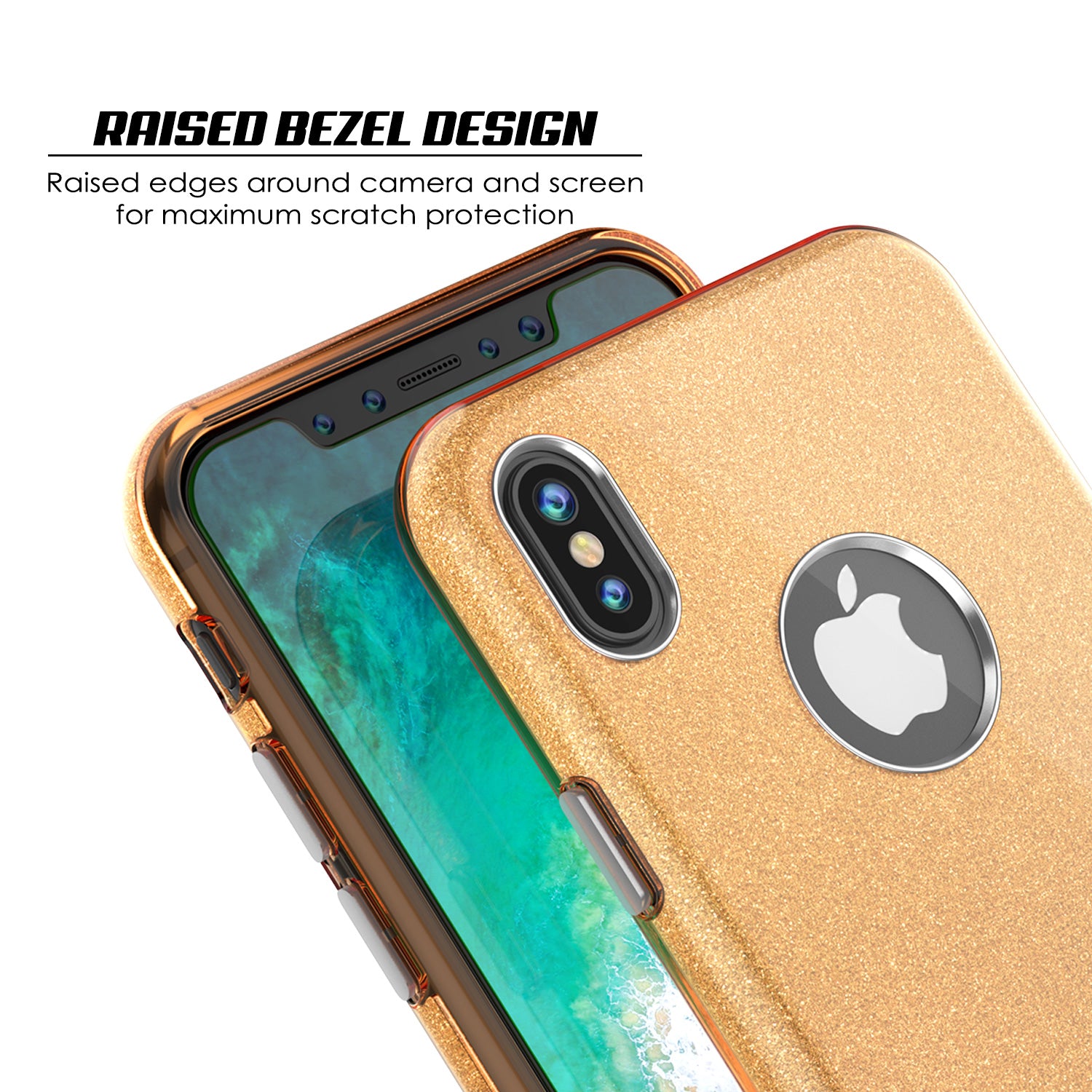 iPhone X Case, Punkcase Galactic 2.0 Series Ultra Slim w/ Tempered Glass Screen Protector | [Gold]