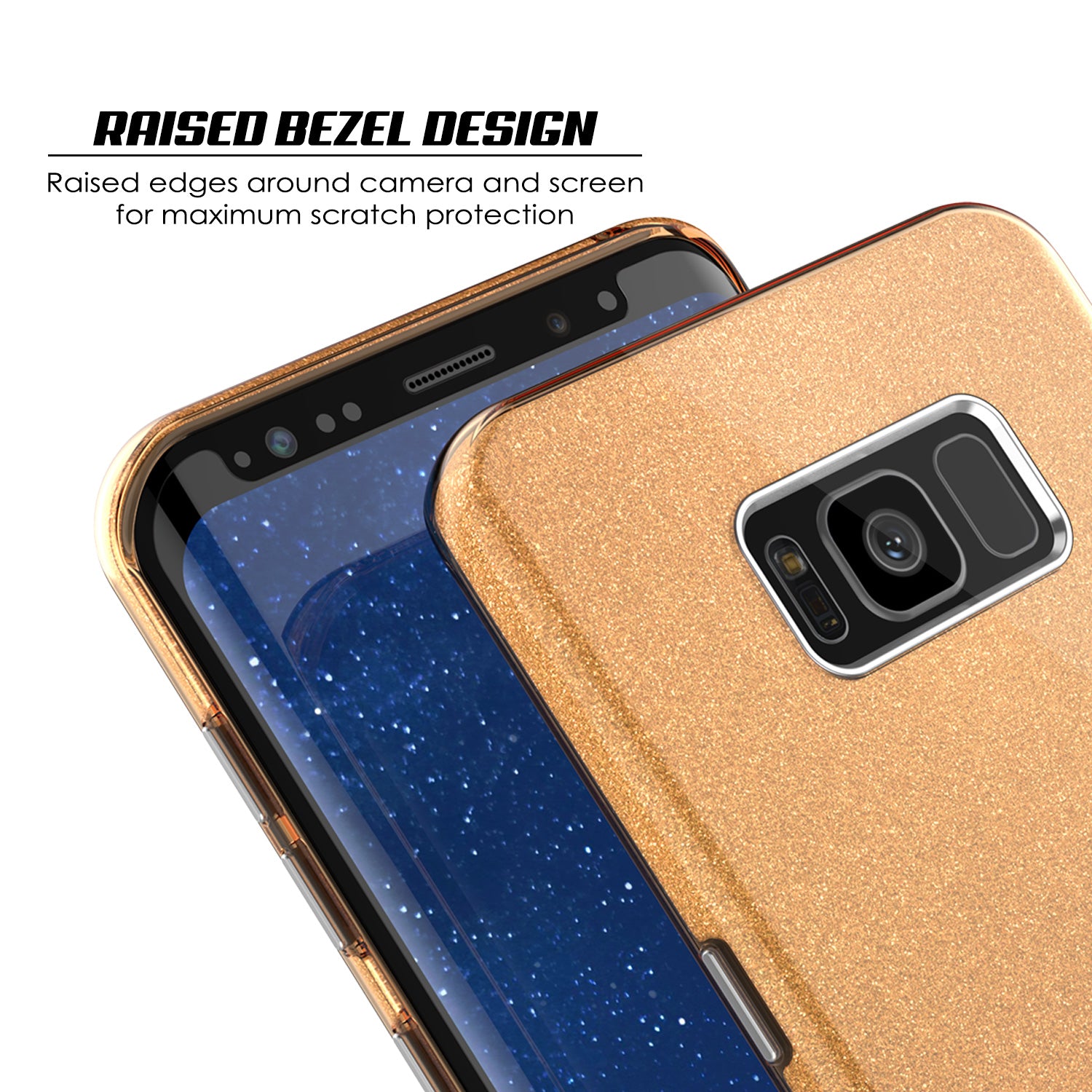 Galaxy S8 Case, Punkcase Galactic 2.0 Series Ultra Slim Protective Armor TPU Cover w/ PunkShield Screen Protector [Gold]