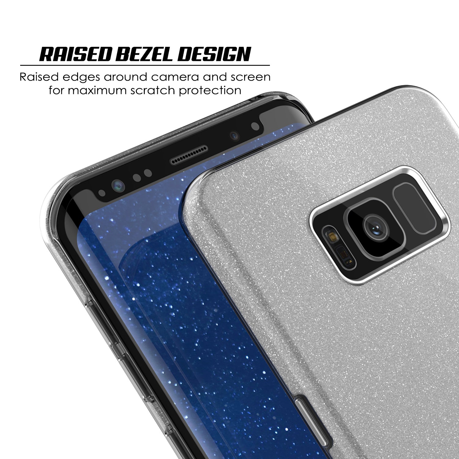 Galaxy S8 Case, Punkcase Galactic 2.0 Series Ultra Slim Protective Armor TPU Cover w/ PunkShield Screen Protector [Silver]