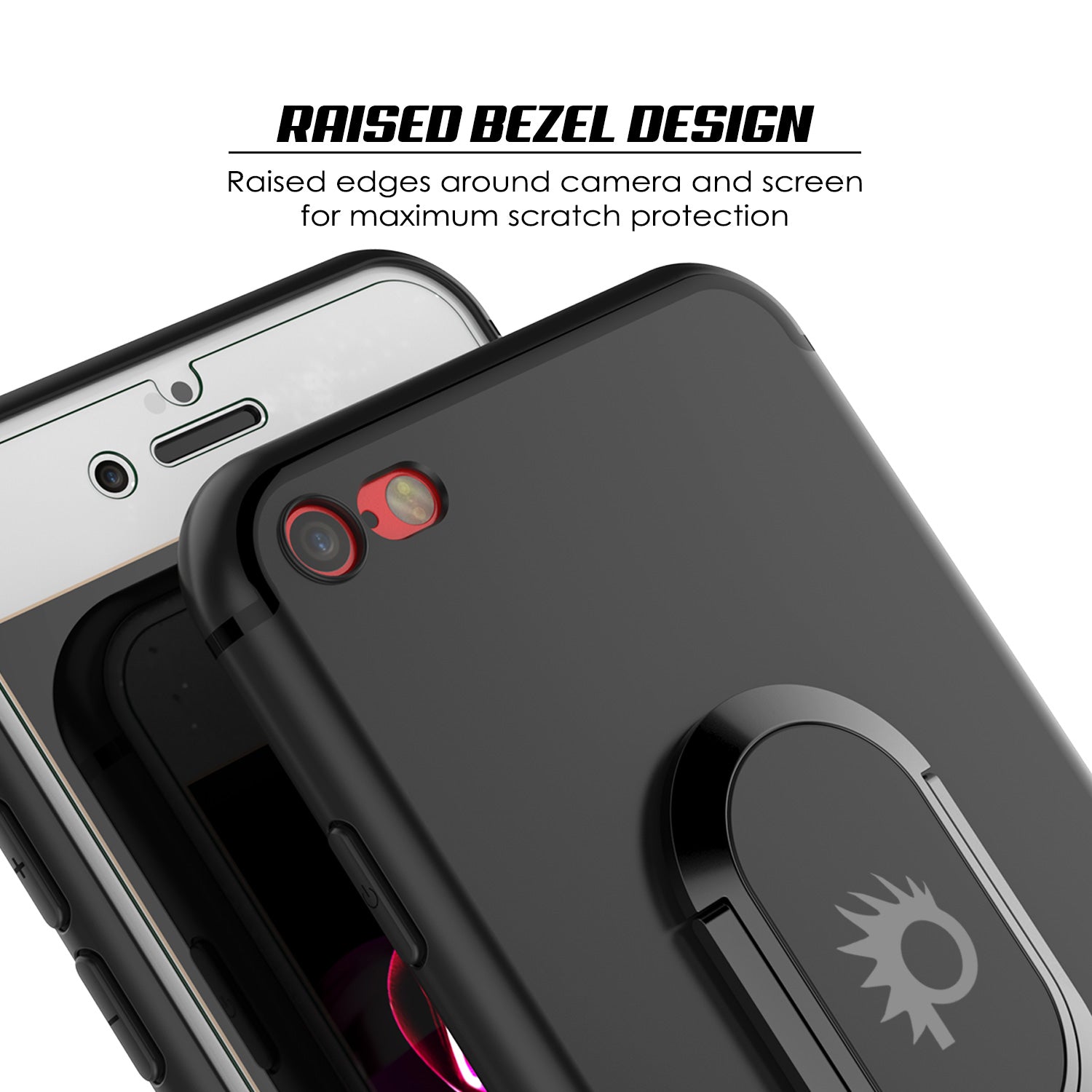 iPhone 8 Case, Punkcase Magnetix Protective TPU Cover W/ Kickstand, PLUS Tempered Glass Screen Protector [Black]